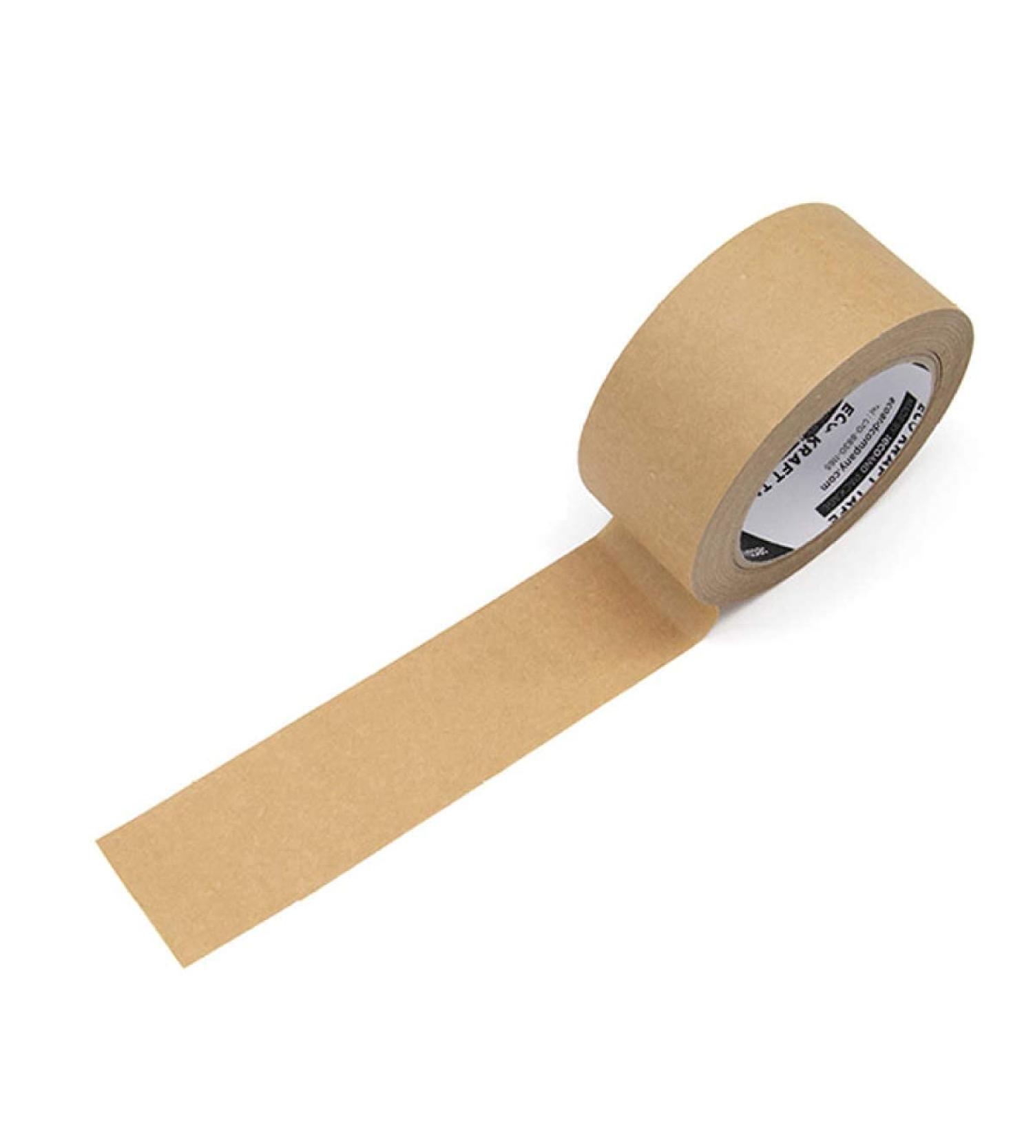 ECOAND Brown Kraft Paper Tape 2 x 43 Yards Writable Non-Coated Surface for Masking Sealing and Packaging Use Eco-Friendly and Recyclable Easy-to-Tear (Non-Printed)