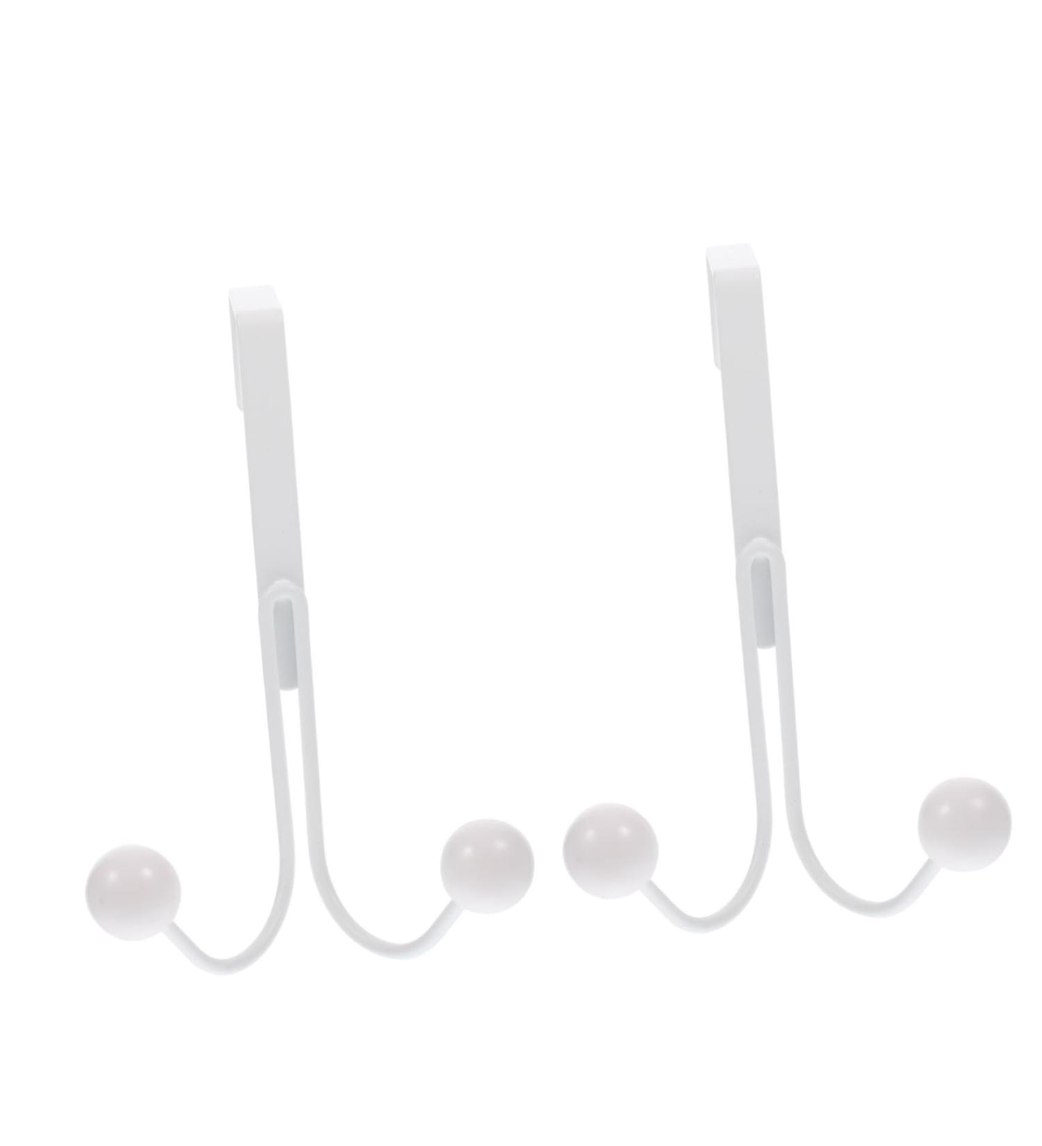 Anneome 2pcs Double Hook Clothes Rack Towel Rack Door Hooks for Hanging Hat Hooks Wall Mount Double Head 14x9cm White - Buy Online on GoSupps.com