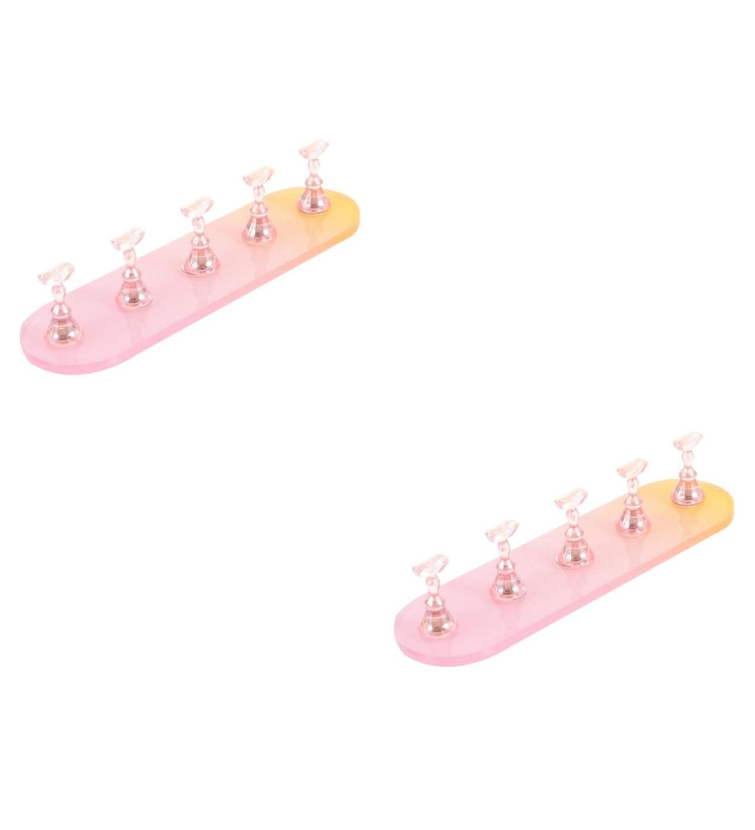 FRCOLOR 2 Sets Nail Practice Holder Nail Decor Nail Art Decoration Beauty Nail Holders Decorative Nail Racks Training Magnetic Nail Holders Nail Stand Storage Box Plastic Gold and Silver - Buy Online on GoSupps.com
