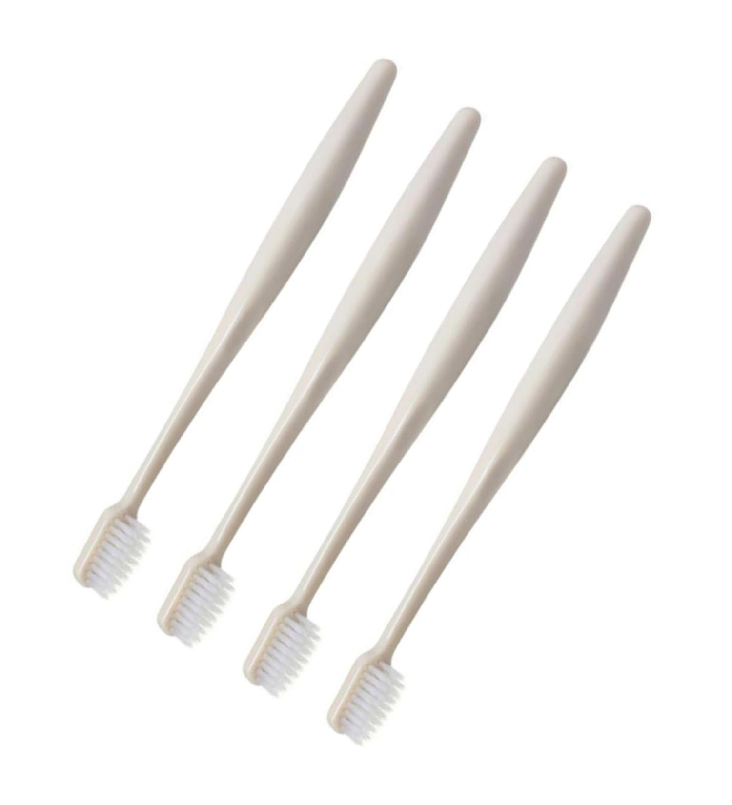 Buy Healvian 4-Piece Travel Toothbrush Set - Medium & Strong Cleaning Brass & Khaki Women's Toothbrushes for Home & Travel - Buy Online on GoSupps.com