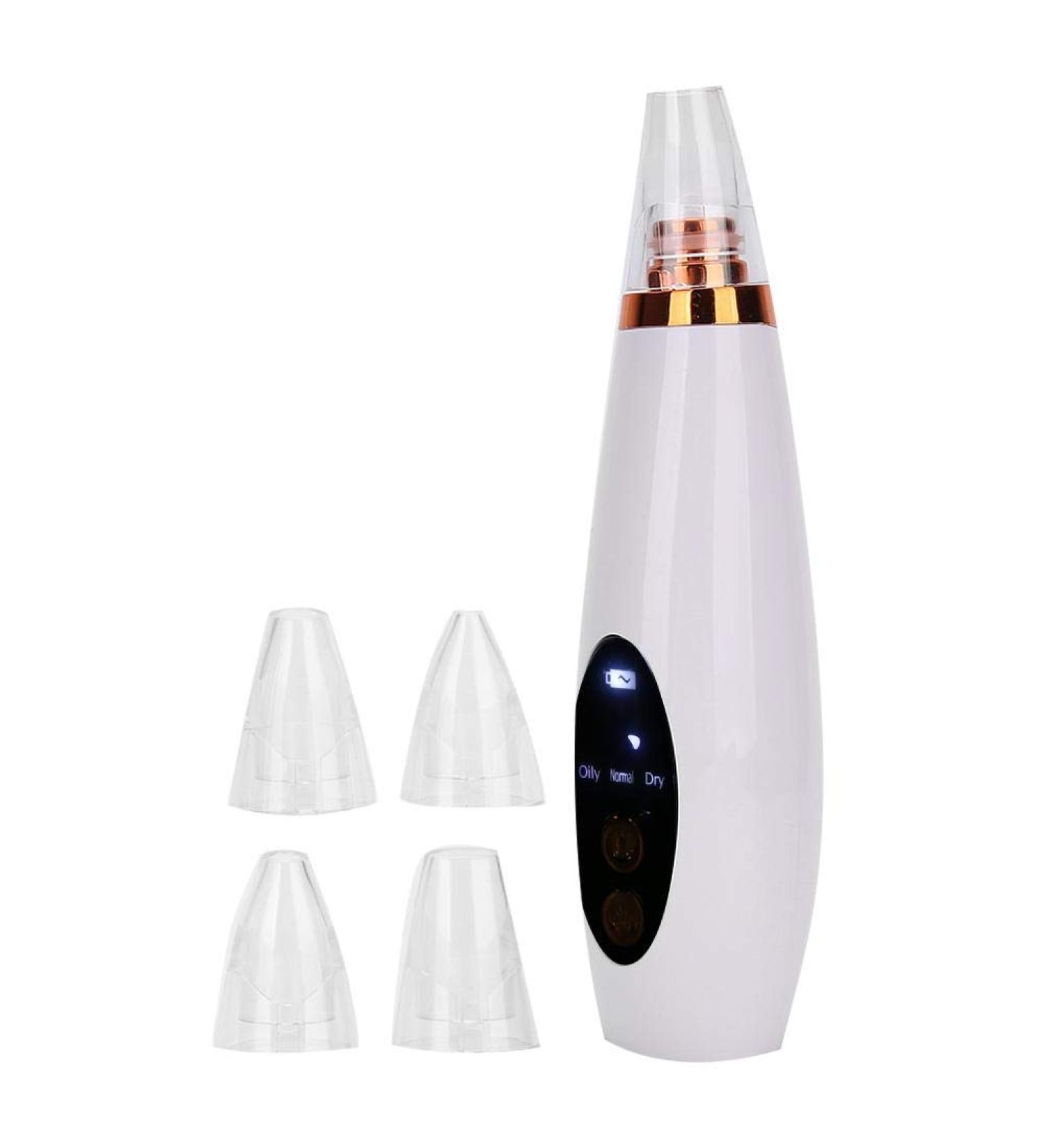 Blackhead Removal Vacuum - Adjustable Suction Pore Cleanser Beauty Device - USB Rechargeable - White - Buy Online on GoSupps.com