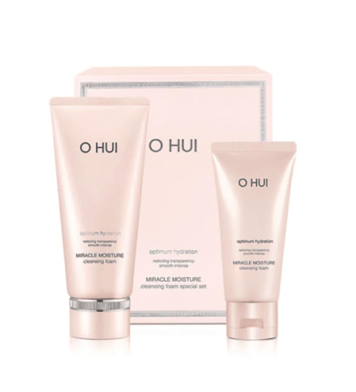 Ohui Miracle Moisture Cleansing Foam Special Set - 200ml & 100ml | Hydrating Facial Cleanser for All Skin Types - International Shipping Available - Buy Online on GoSupps.com
