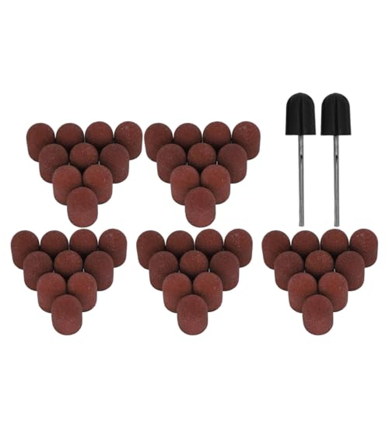 120 Grit Nail Art Sanding Caps Grit File Sand Piece Set Manicure Polishing Grinding Bands Nail Drill Bits Set With Shaft For Nail Drill Bits For Acrylic Nails - Buy Online on GoSupps.com