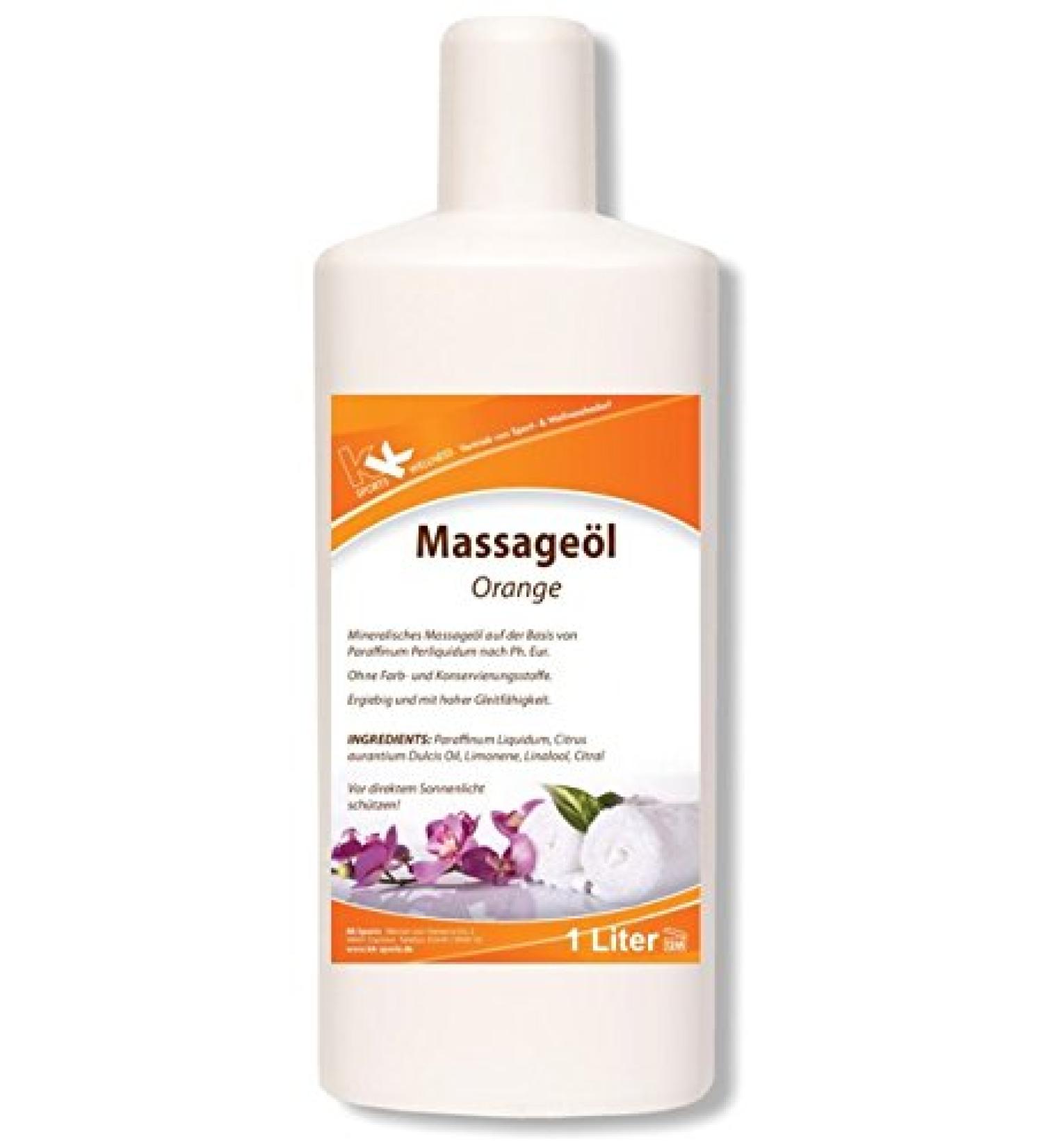 KK Massage Oil Orange | 1 litre bottle | Invigorating massage oil with a fresh orange scent