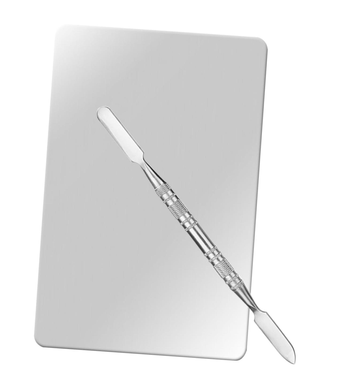 SMASOLO Palette de Maquillage Inox Portable avec Spatule pour M lange de Couleurs pour Pigments Fond de Teint et Vernis Ongles Compacte et L g re pour Usage Professionnel et Voyage - Buy Online on GoSupps.com
