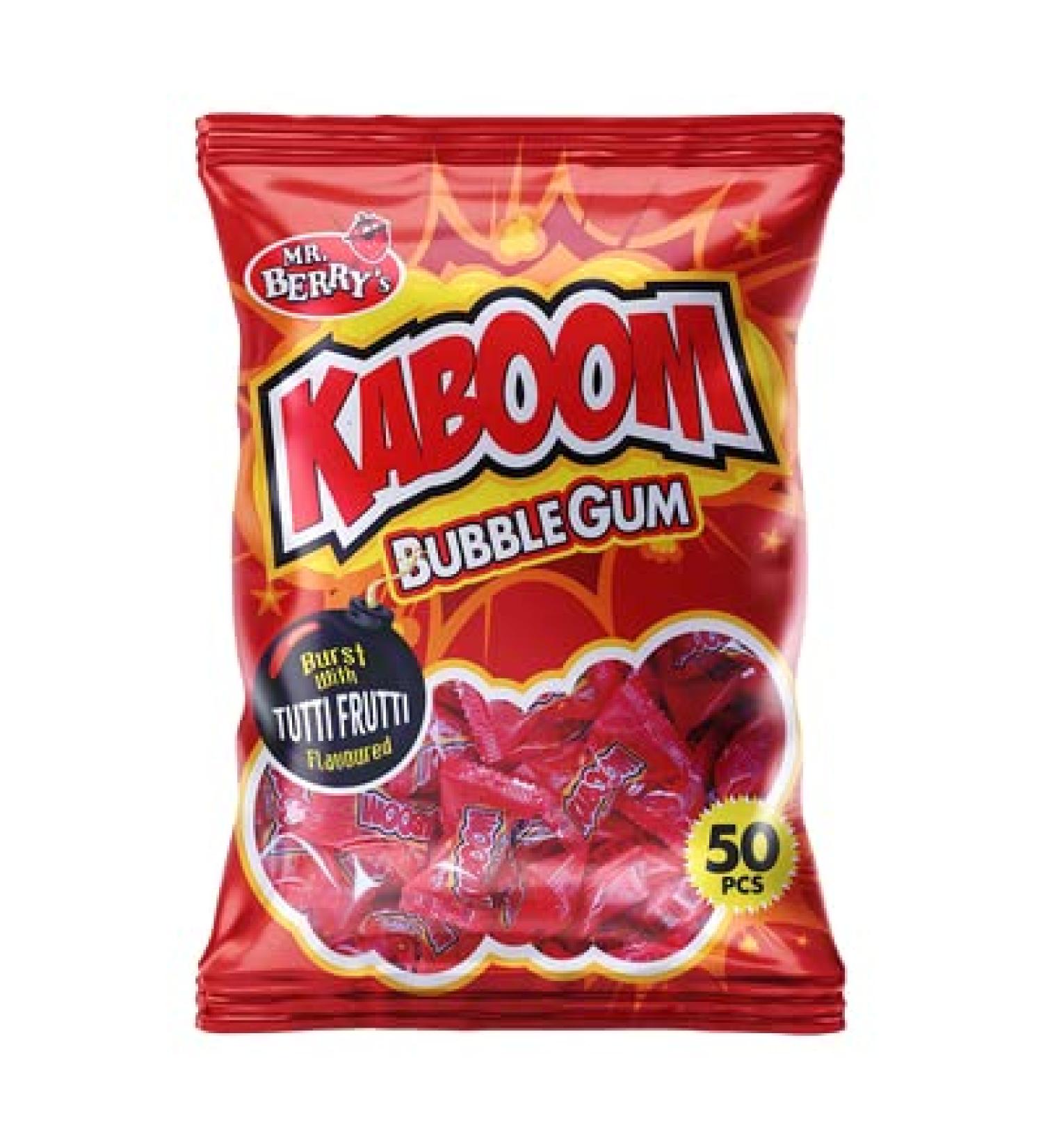Mr. Berry's KABOOM Bubble Gum Burst with Tutti Fruity Flavour 50 pcs (Kenyan)