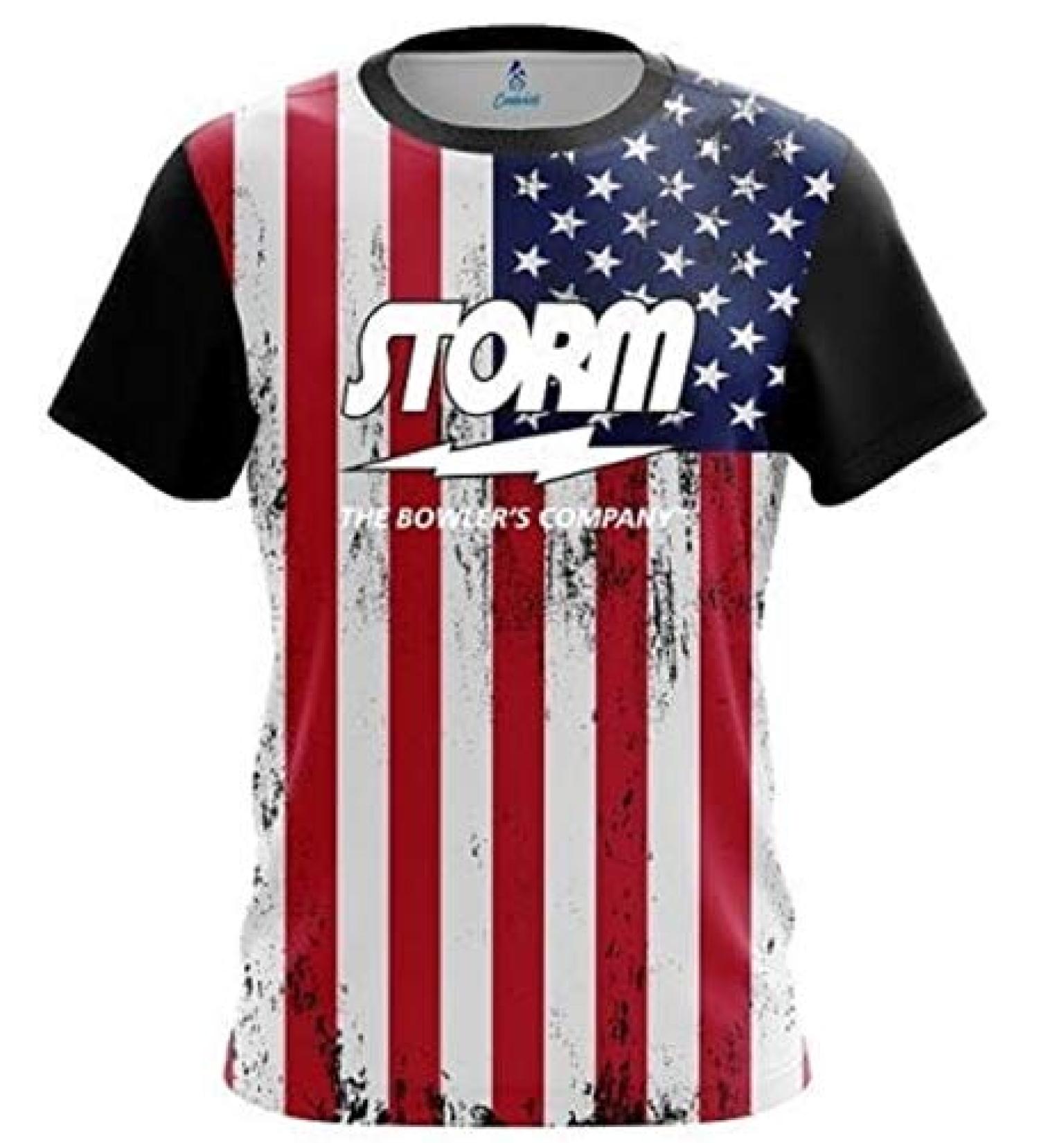 CoolWick Storm USA Flag Bowling Jersey Small
