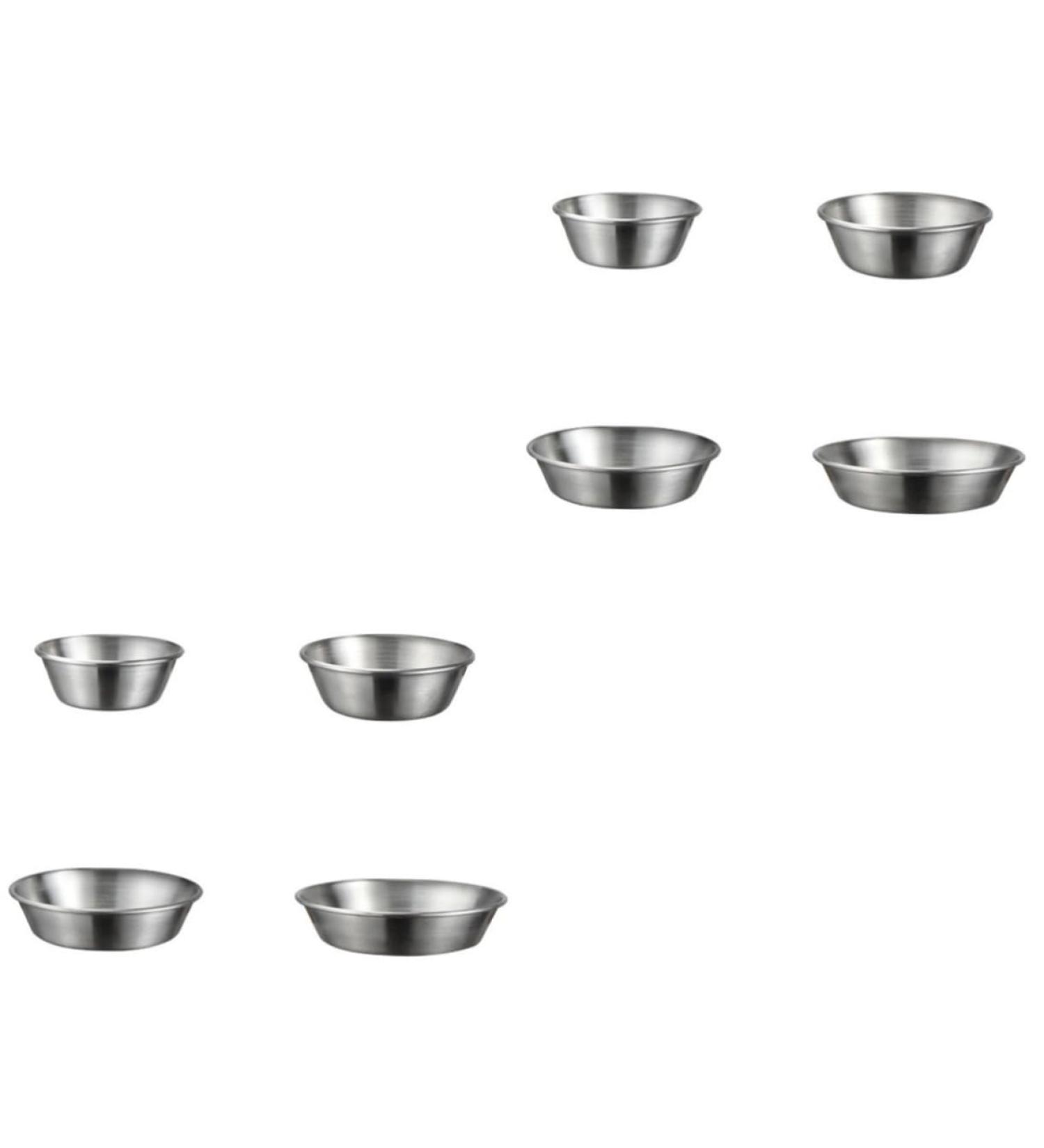 Ciieeo 8 Pcs Dish Stainless Steel Saucers Home Sauce Plates Practical Sauce Plates Small Serving Bowls Sauce Bowl Seasoning Dipping Bowls Household Saucer Korean Soy Sauce Dessert Plate 11.4X11.4X2.4CMx2pcs Silverx2pcs - Buy Online on GoSupps.com