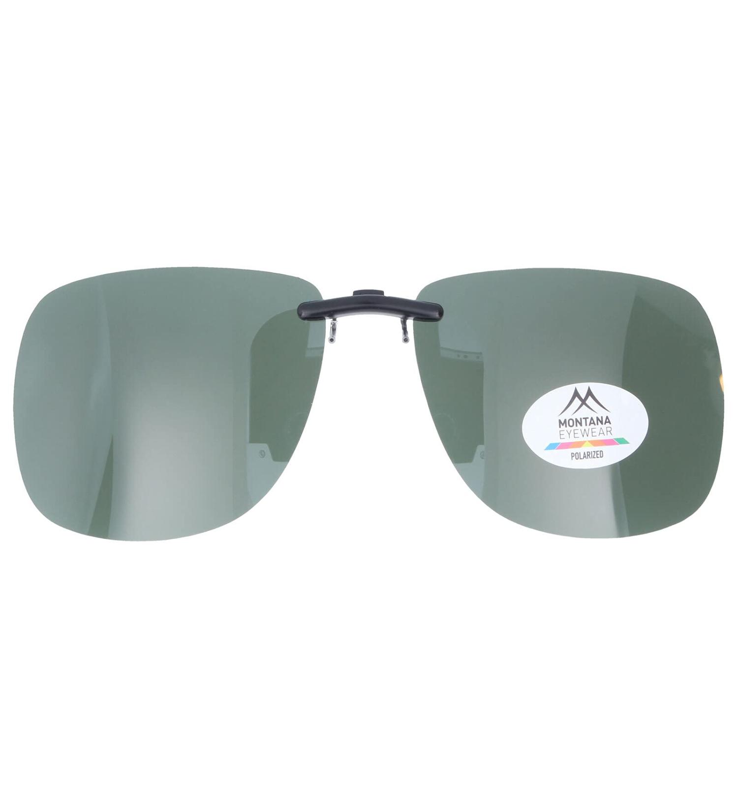 Polarized sun protection clip-on Montana Eyewear C11A UV-400 for metal frames in green
