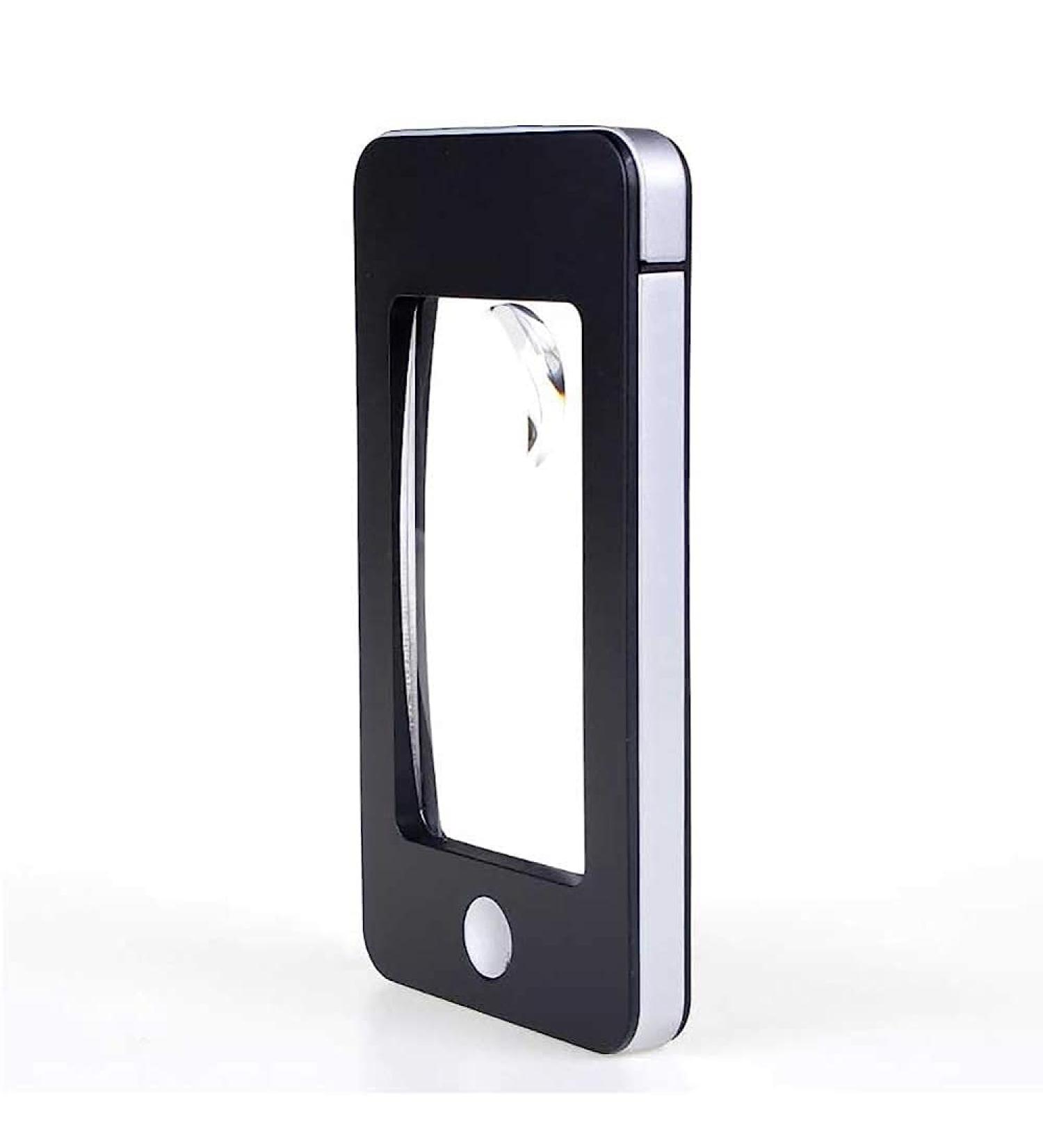 Rectangular Magnifying Glass with Light Handheld 4 Led 5X Reading for Seniors Low Vision Books Pages Magazines Newspapers Maps Jewelry Magnifier/Black Comfortable Anniversary - Buy Online on GoSupps.com