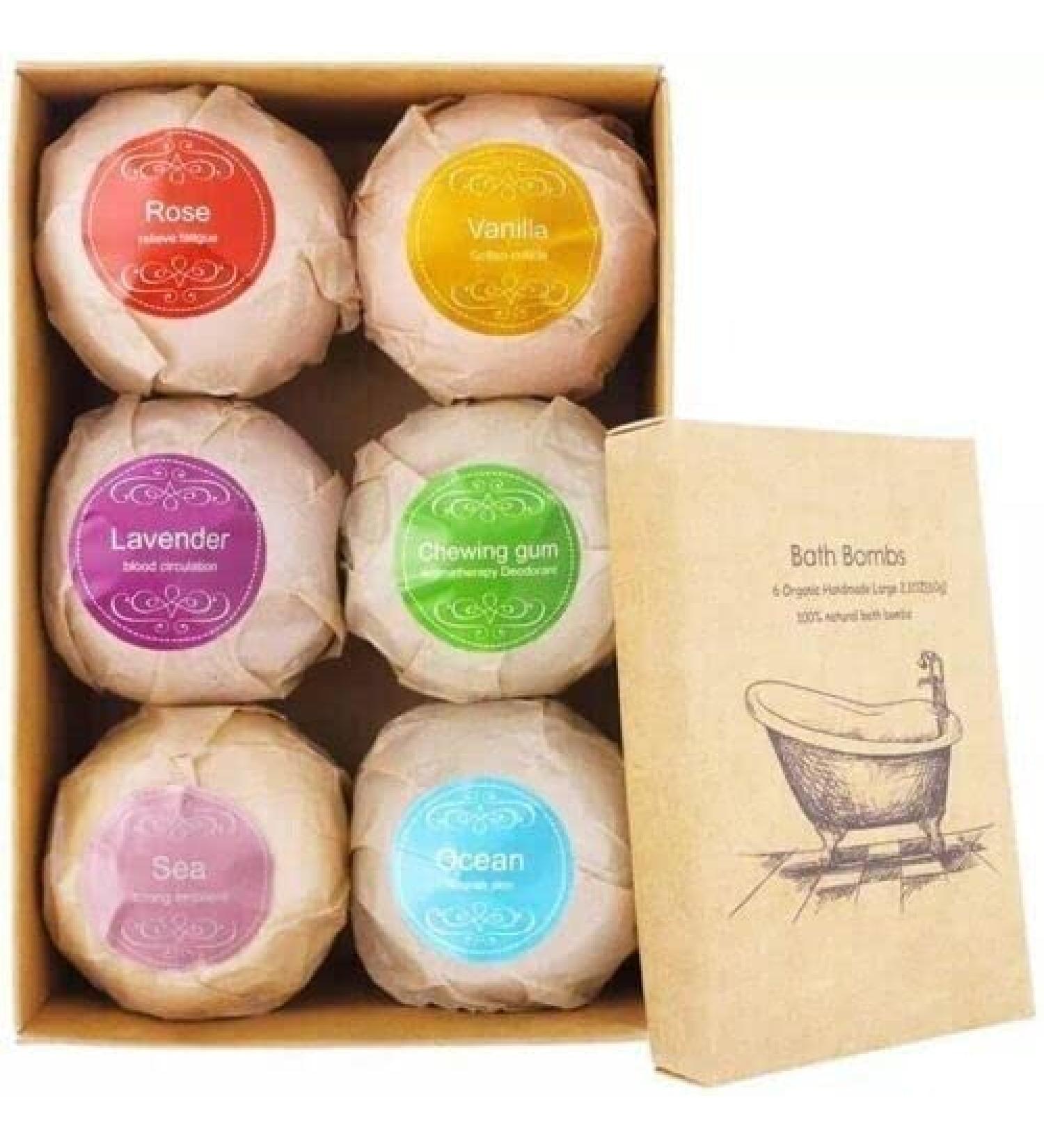 Bath Bombs Gift Set 6 Handmade Fizzy Bathbombs Organic & Natural Essential Oil Spa Bomb Birthday Christmas Anniversary Bubble & Spa Bath Gift Bath Bombs for Women Men Kids - Buy Online on GoSupps.com