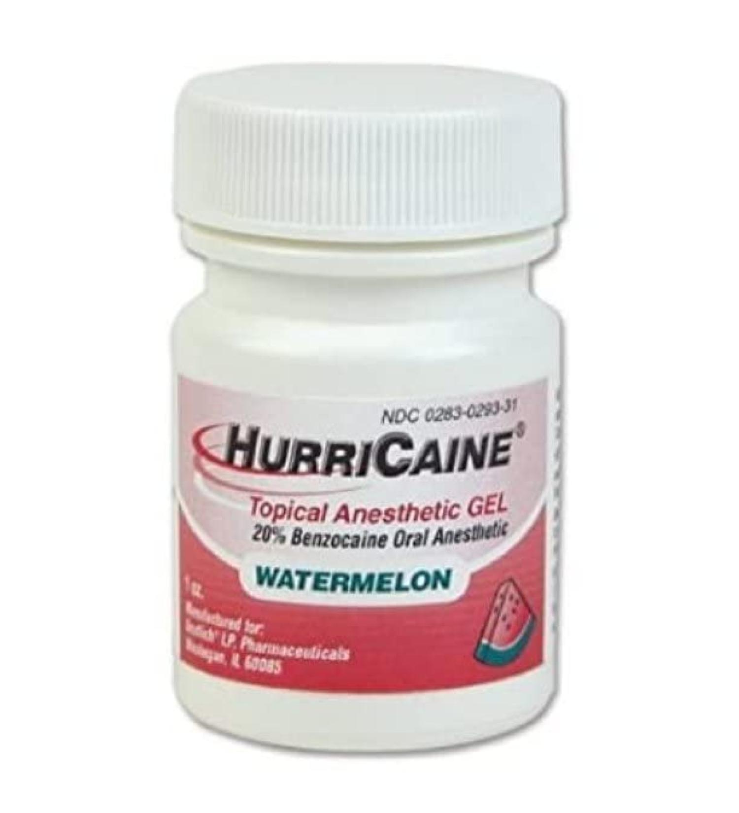 HurriCaine Watermelon Topical Anesthetic Gel 1oz - Fast-Acting Pain Relief - Buy Online on GoSupps.com