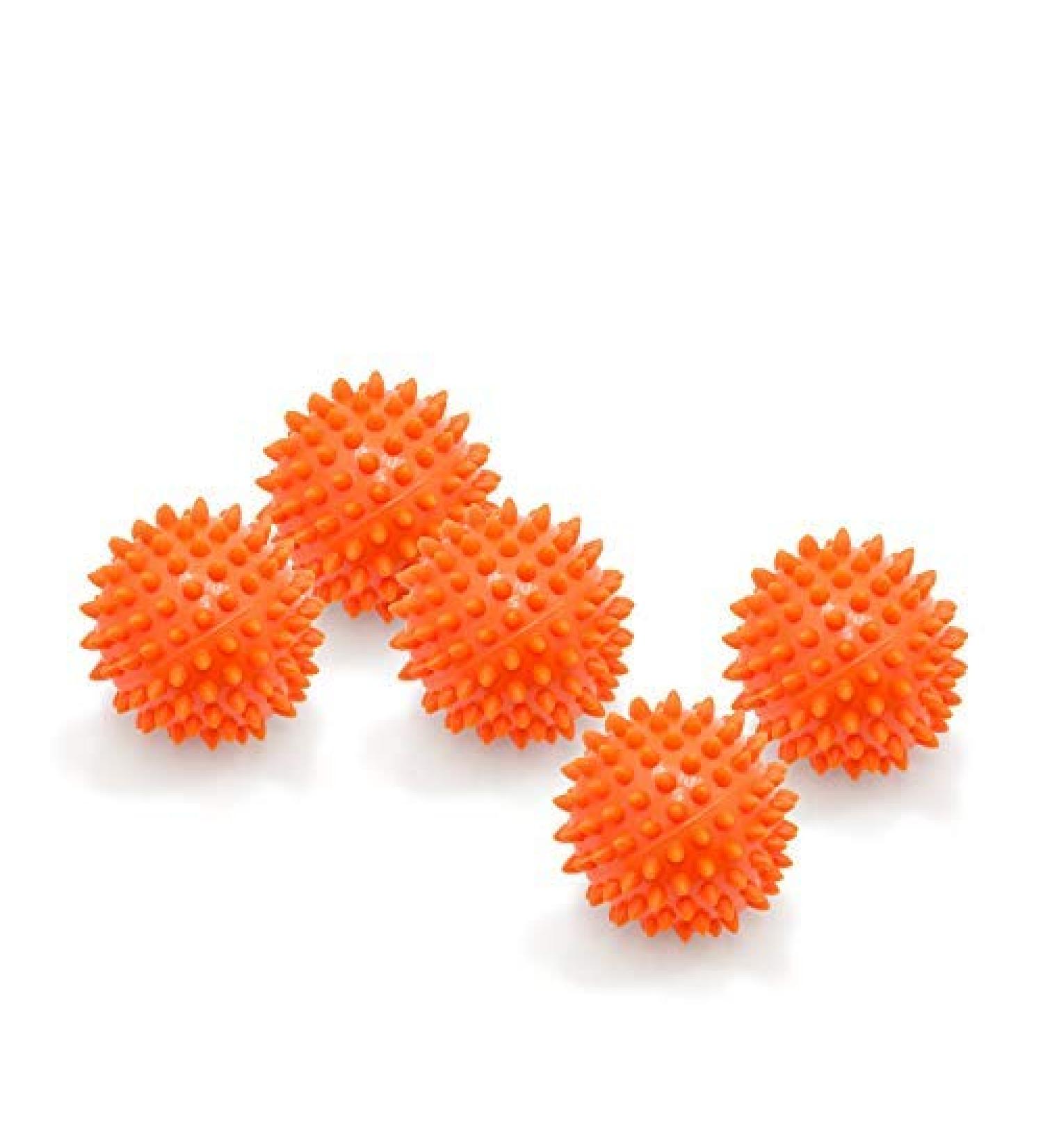 5 pack |Massage balls with knobs |Noppenballen |Hedgehog balls |Arthro Sensorik Ball |Not inflated!|Hardness can be varied yourself |Diameter 6 cm |Orange 60mm |orange