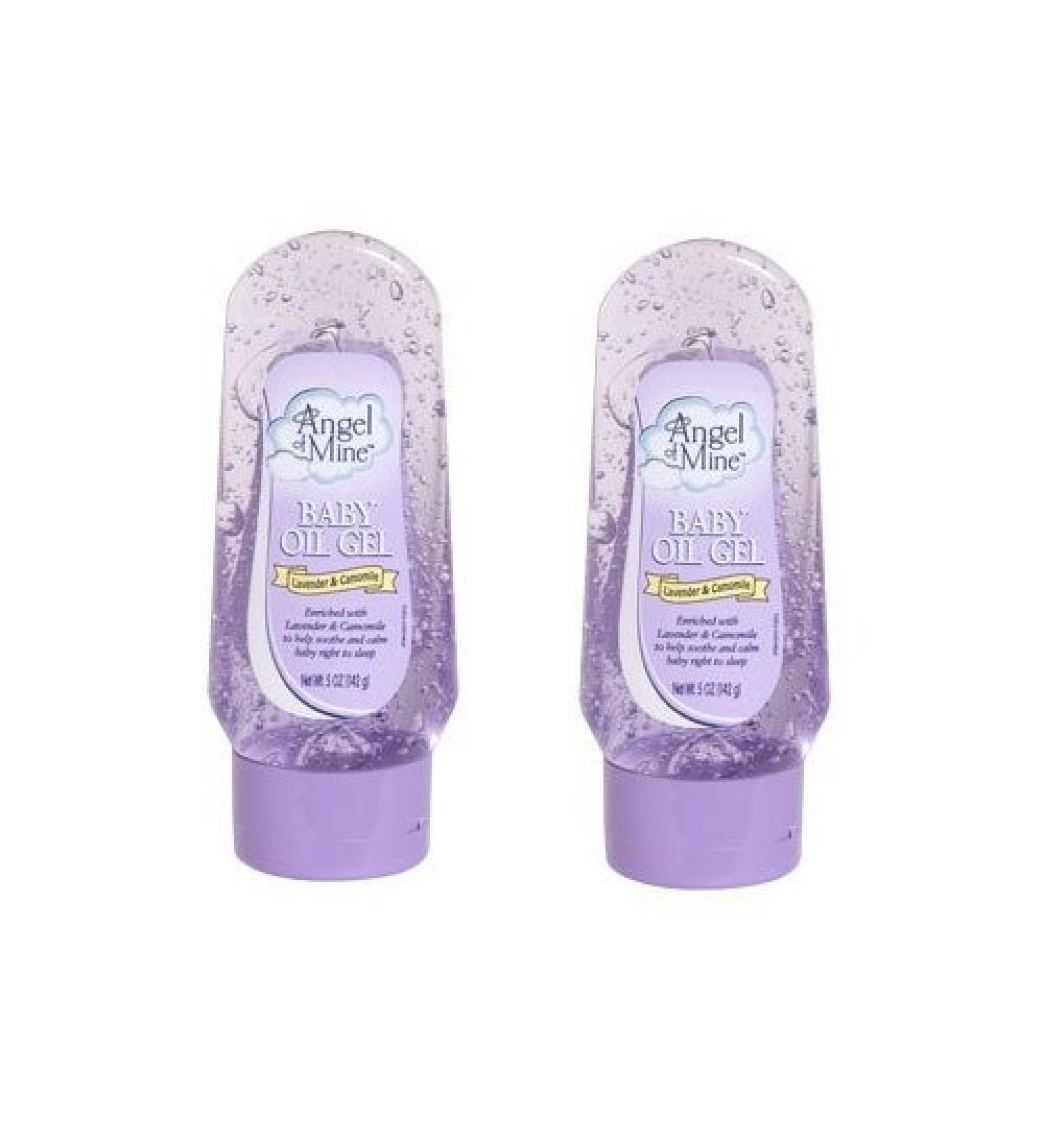 Angel of Mine Baby Oil Gel with Lavender & Chamomile 5 Oz. (Pack of 2)