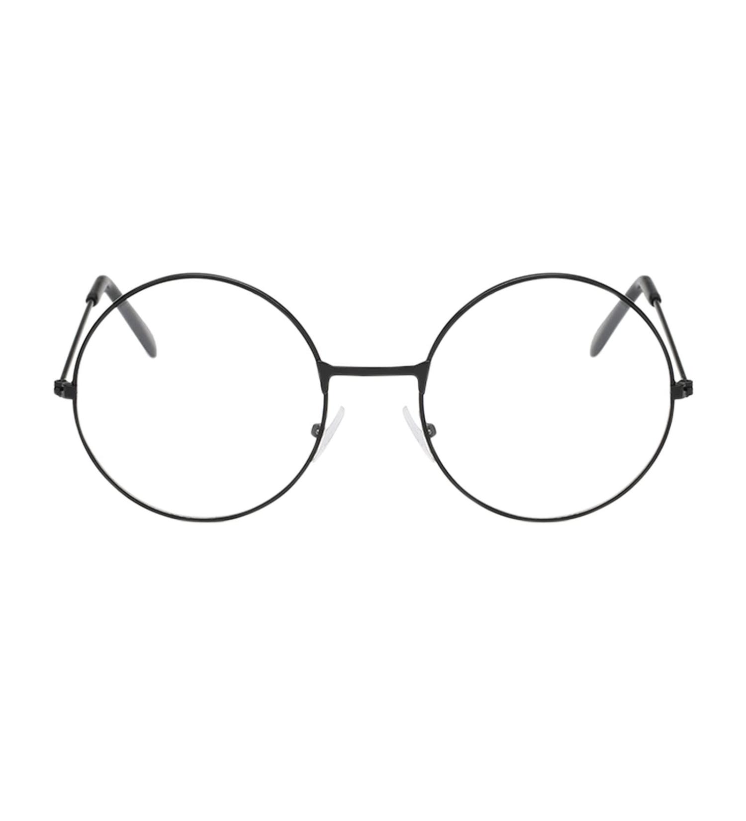 Adult metal frame glasses with clear fashionable unisex-class metal frame mirror round glasses occupational safety glasses children black unit size