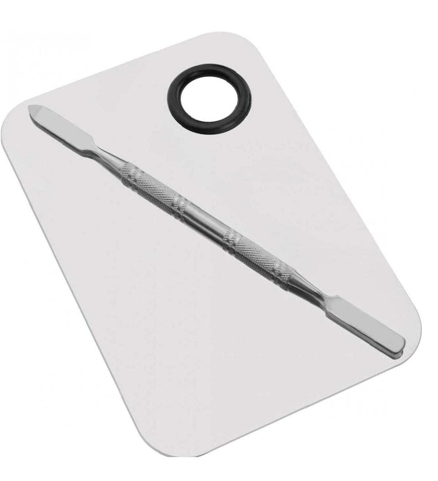 Ruluti Stainless Steel Makeup Mixing Palette & Spatula Tool - Perfect for Seamless Makeup Mixing - Buy Online on GoSupps.com