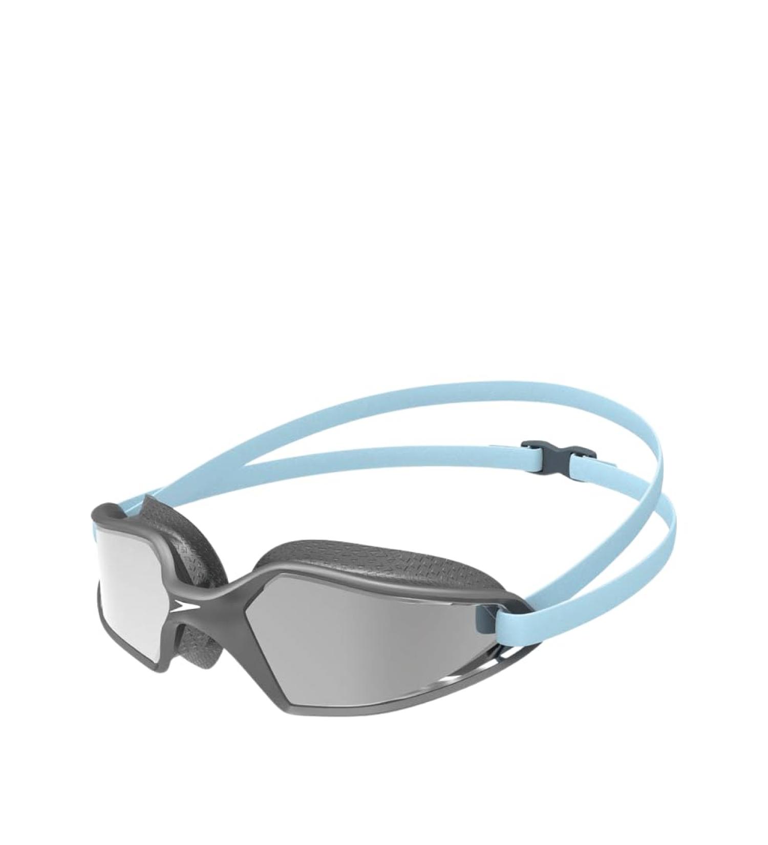 Speedo Hydropulse Mirror Swimming Glasses comfortable fit adjustable design gray and silver adult unisex size unit size ardesia/cool gray/chrome