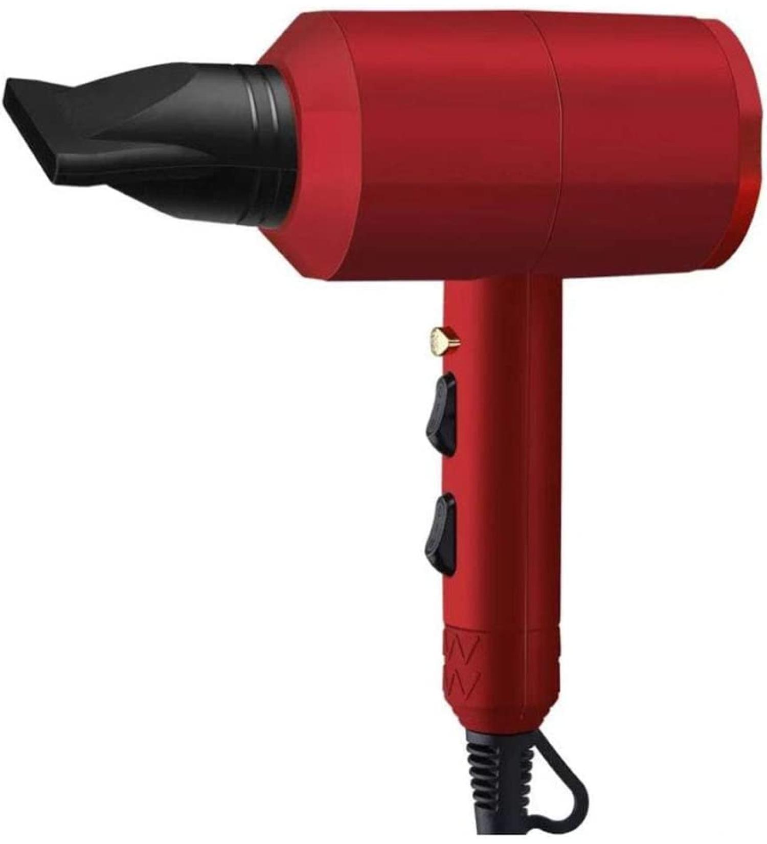JYYBN Hair Dryer Powerful AC Motor 2000W Professional Hairdryer Negative Ionic Technology with Nozzle Extreme Blow Dryer with 3 Heat 2 Speed Settings Cool Shot Anti-frizz for Home and Salon Red - Buy Online on GoSupps.com