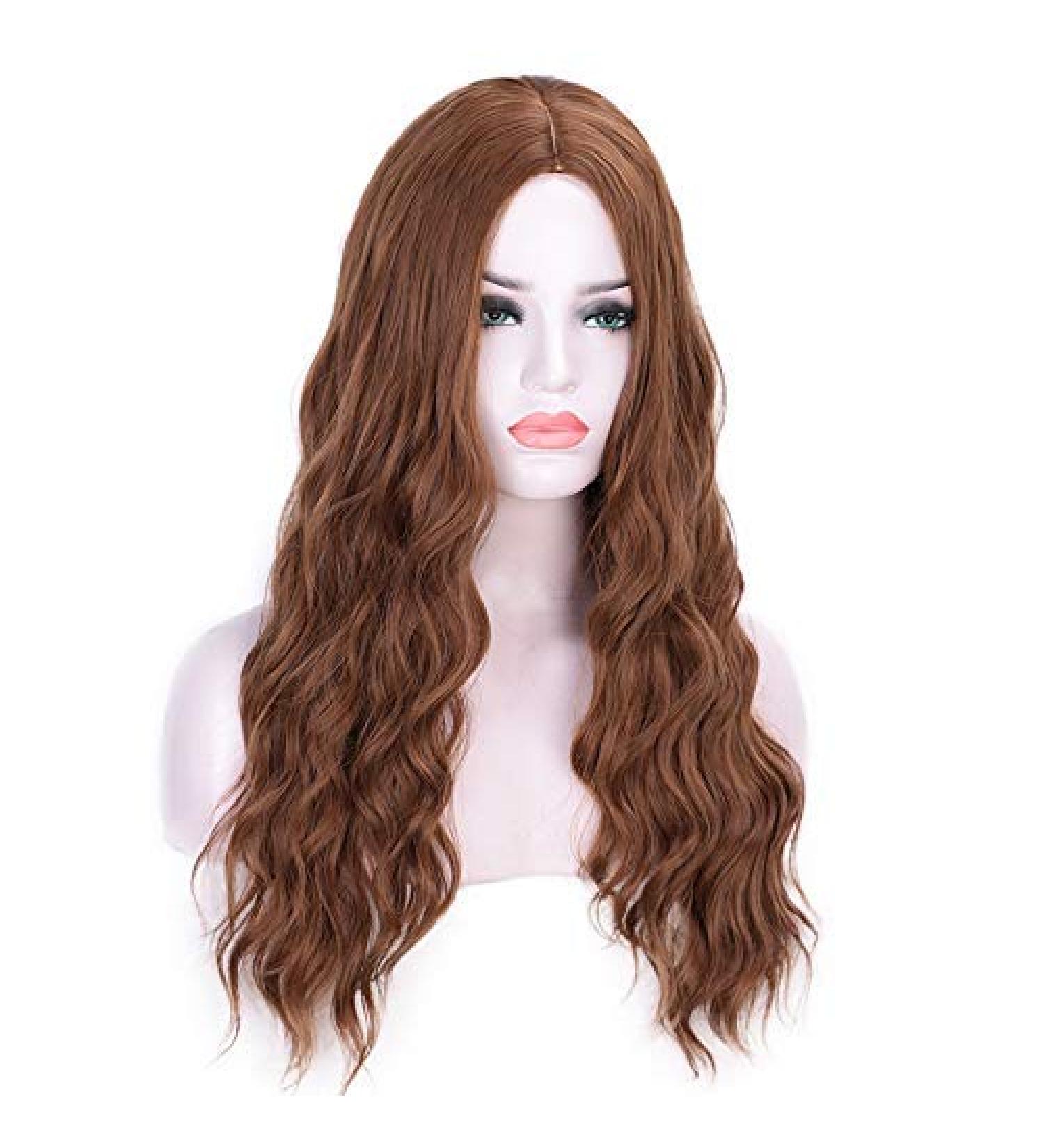 HBINGBING Long Synthetic Water Wave Wigs - Heat Resistant Brown Blonde Red & Black Hair for Women | International Shipping - Buy Online on GoSupps.com