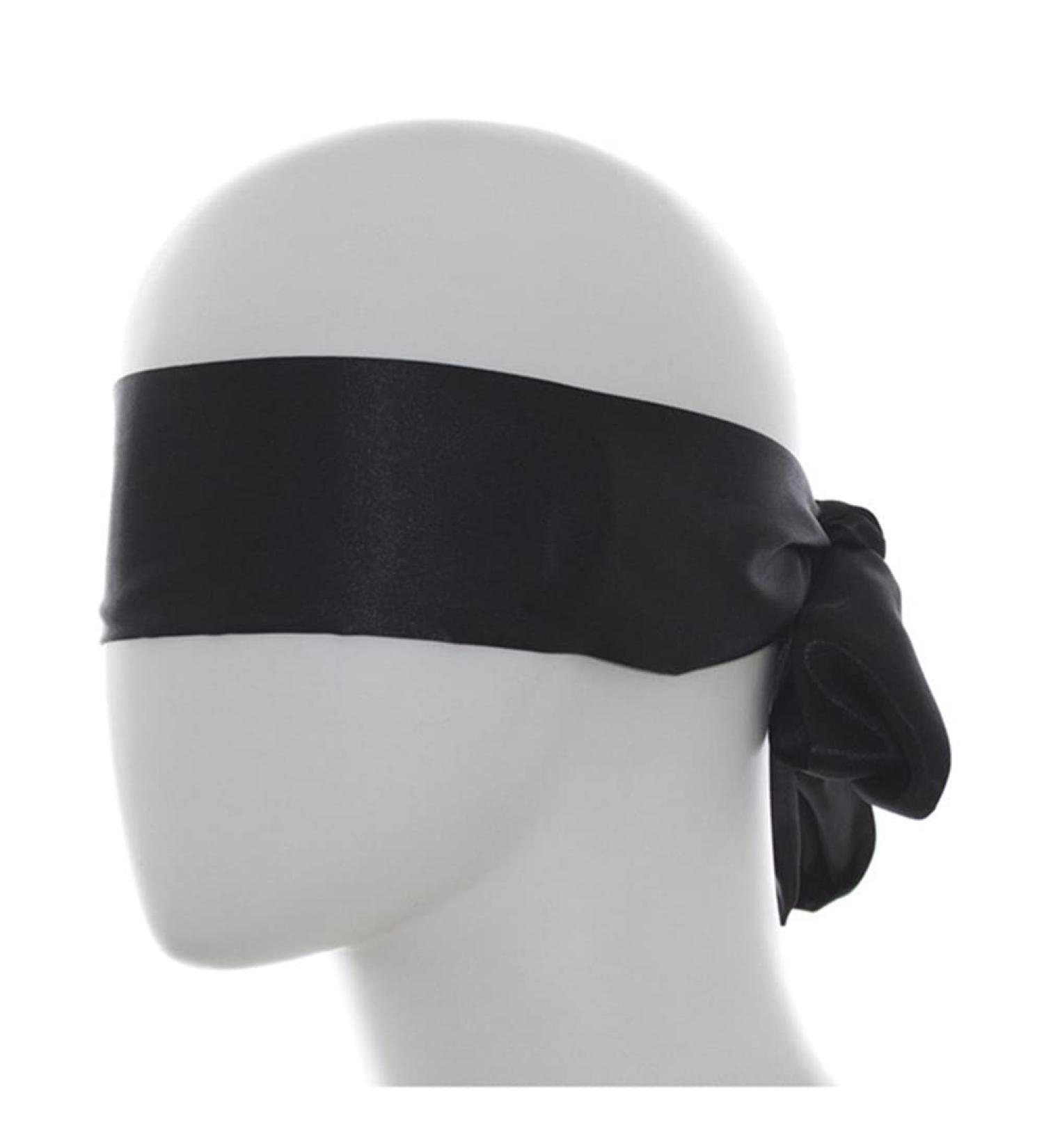 Black Satin Sleep Mask Eyeshade with Slim Ribbon - Perfect for Cosplay and Stage Shows - Buy Online on GoSupps.com