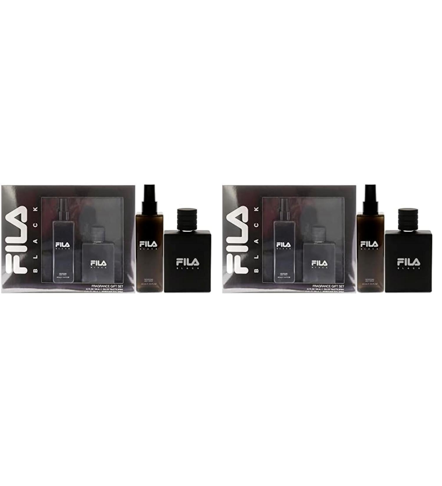 Fila Black - Invigorating and Spicy EDT Fragrance and Body Spray for Him - Extra Strength Long Lasting Scent Payoff - Trendy Rectangular Streamlined Portable Bottle Design - 2 pc Gift Set 2 Fl Oz (Pack of 2) - Buy Online on GoSupps.com