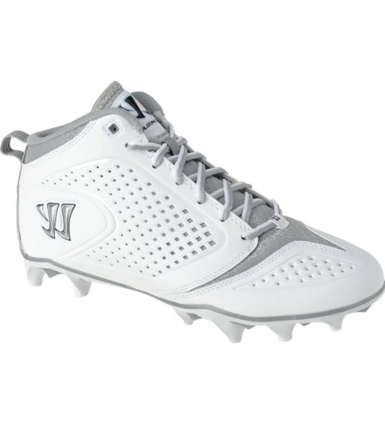 Warrior Lacrosse Burn Speed 5.0 Mid Shoe 9.5 White/Silver