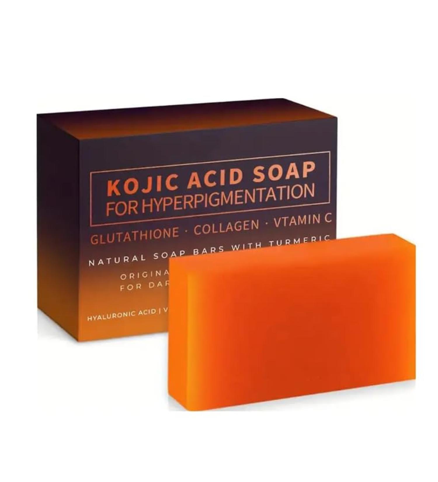  Telabeautix 3 Pack Kojic Acid Soap for Hyperpigmentation Glutathione Collagen Vitamin C with Turmeric - Buy Online on GoSupps.com