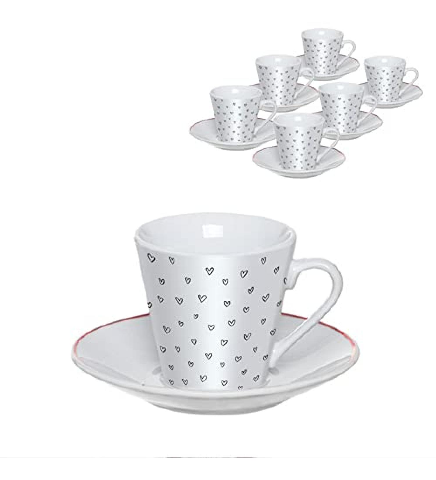 D'CASA Coffee Set 6 x 90 ml Hearts