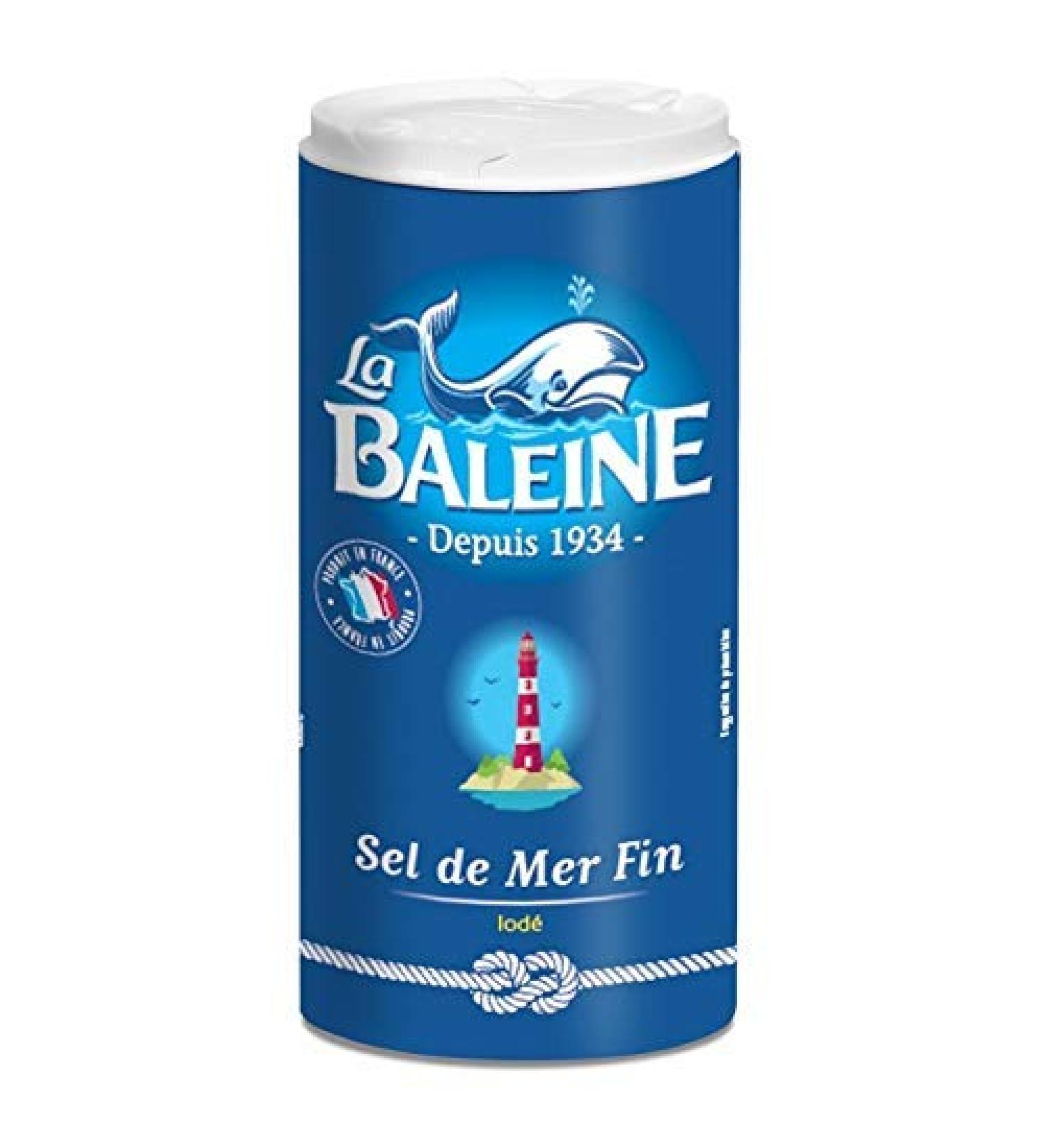 Epicerie sal e La Baleine - Fine Sea Salt Iodined and Fluorised Jug Box 550 g - Set of 2
