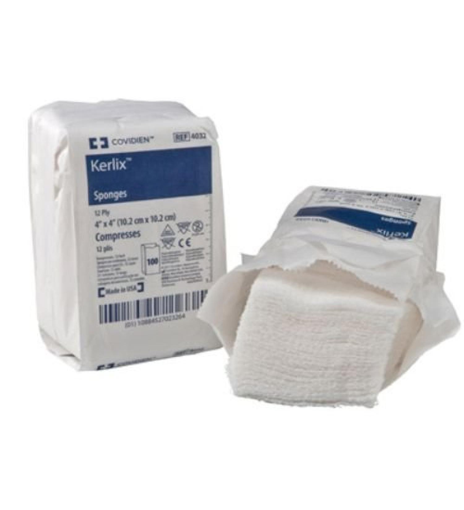 Covidien 4032 Kerlix Sponges 12-Ply 4" x 4" Size (Pack of 100)