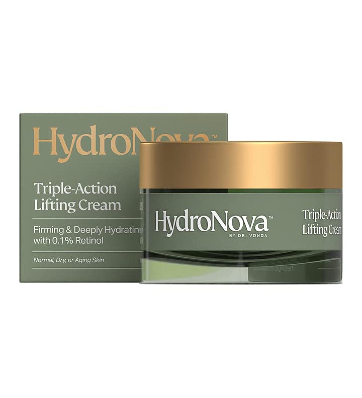 Dr. Vonda HYDRONOVA Triple-Action Lifting Cream with Retinol, Peptides & Ceramides | Skin-Firming Wrinkle Formula | 1.7 fl oz | PM Moisturizer for Smooth, Plump & Younger-Looking Skin - Buy Online on GoSupps.com