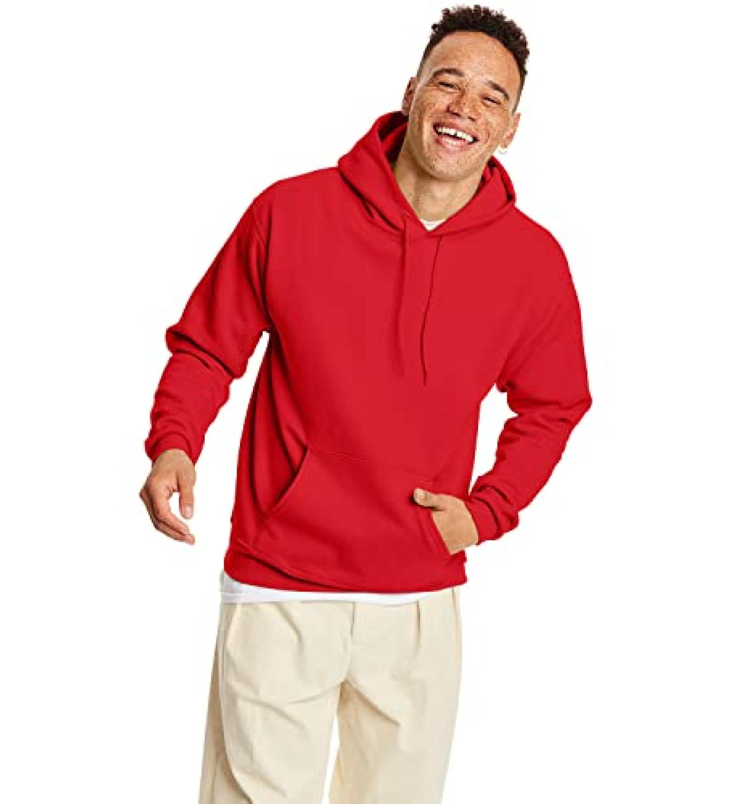 Hanes Men's Medium Athletic Red Hoodie - Comfort and Style for Active Men - Buy Online on GoSupps.com
