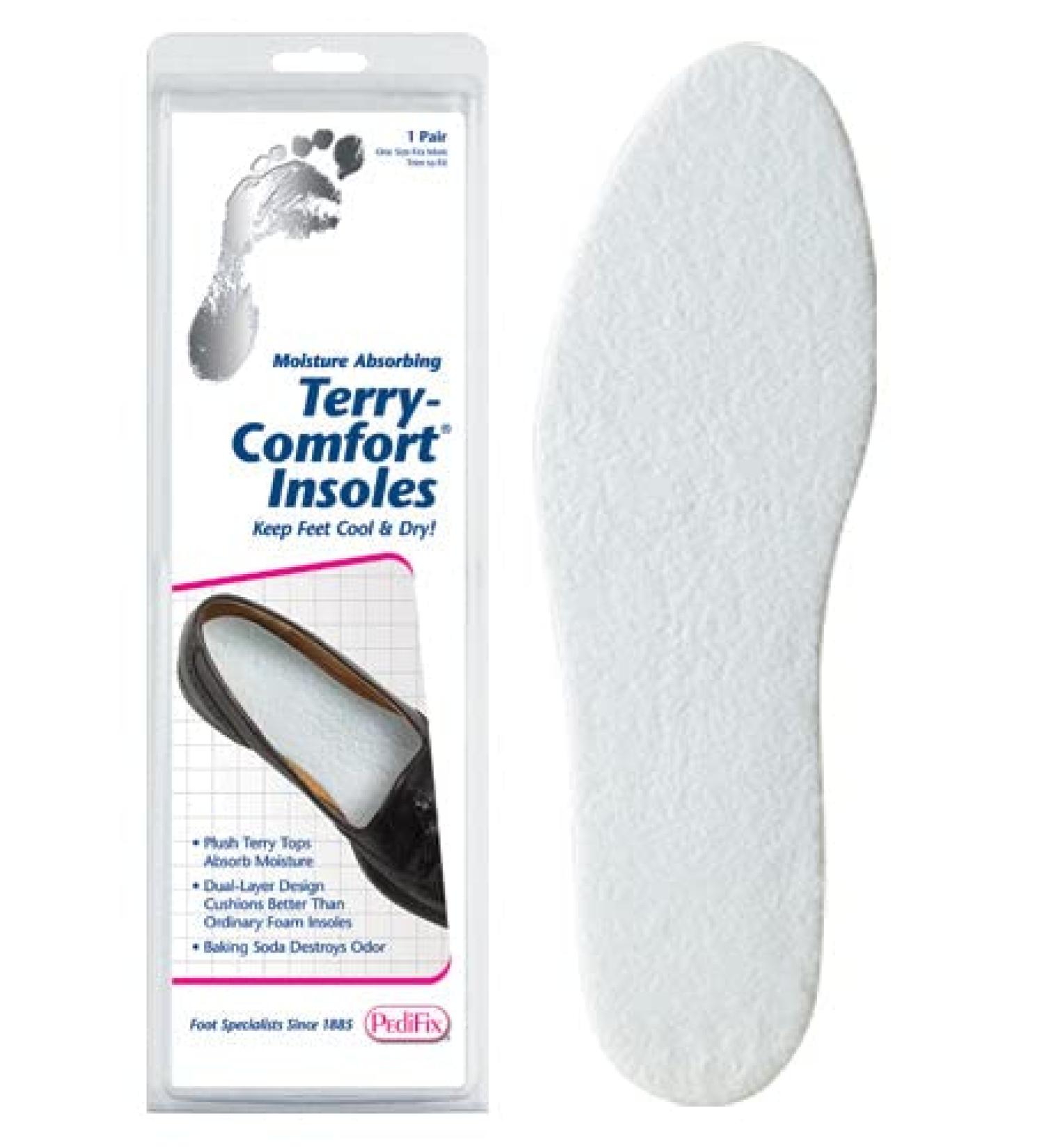 Pedifix (a) Sockless Insoles W/Terry Comfort One Size Fits Most Pr