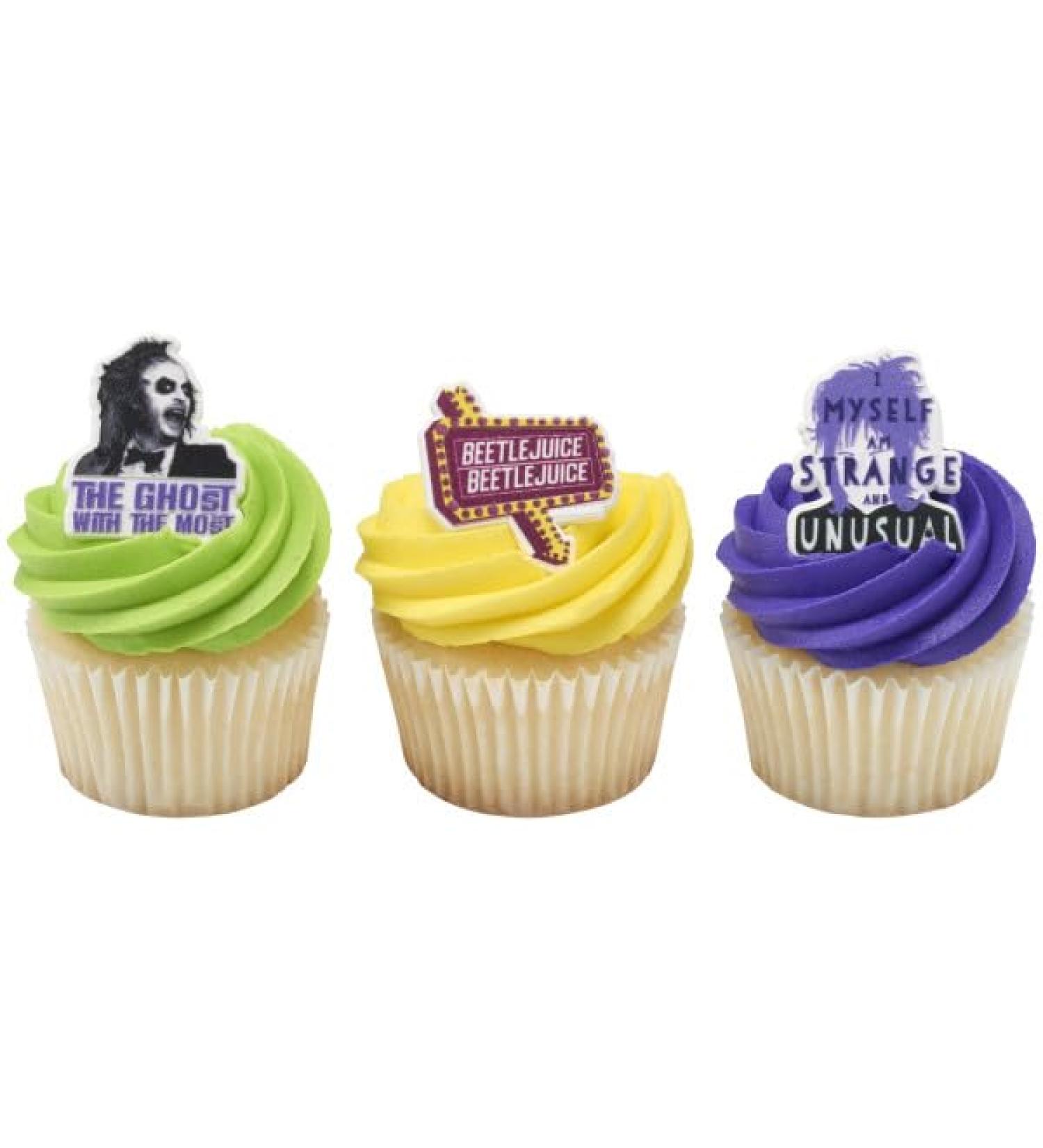 Bettle Juice 24 count Cupcake Toppers Rings Decorations - Buy Online on GoSupps.com