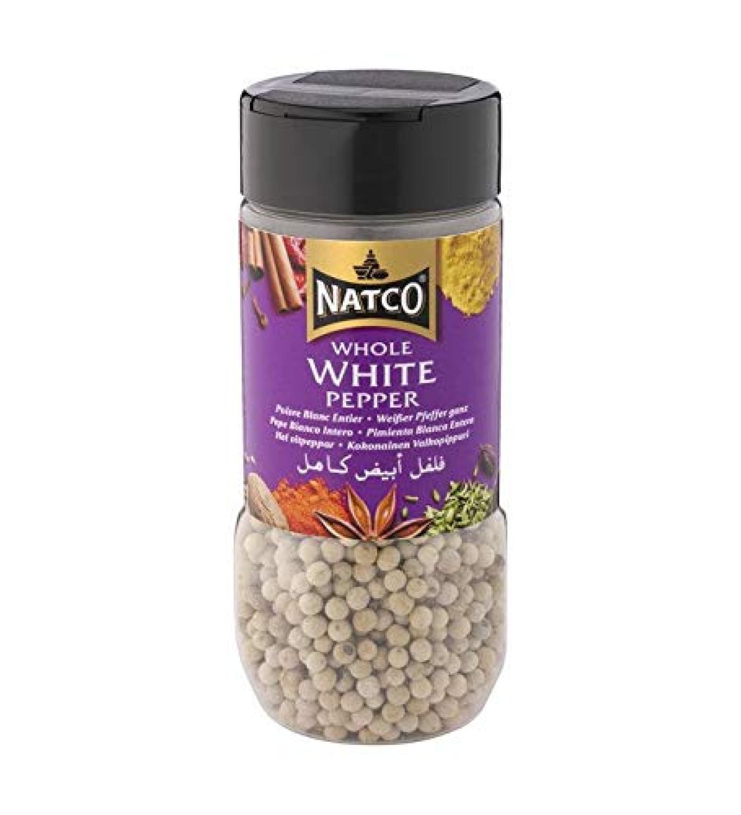 Natco - Poivre Blanc Entier - 100 g - Lot de 4