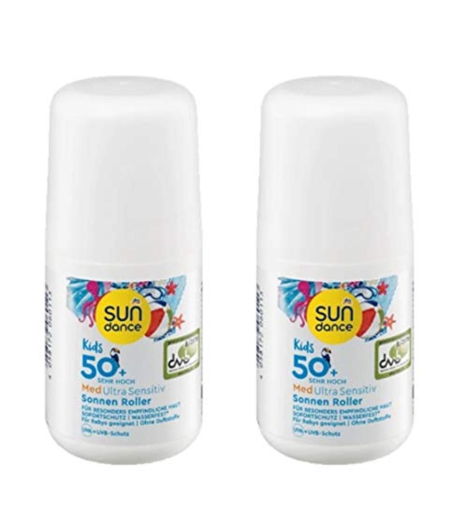 2x Sundance Kids MED Sun Roller SPF 50+ vegan 100 ml children's sun protection