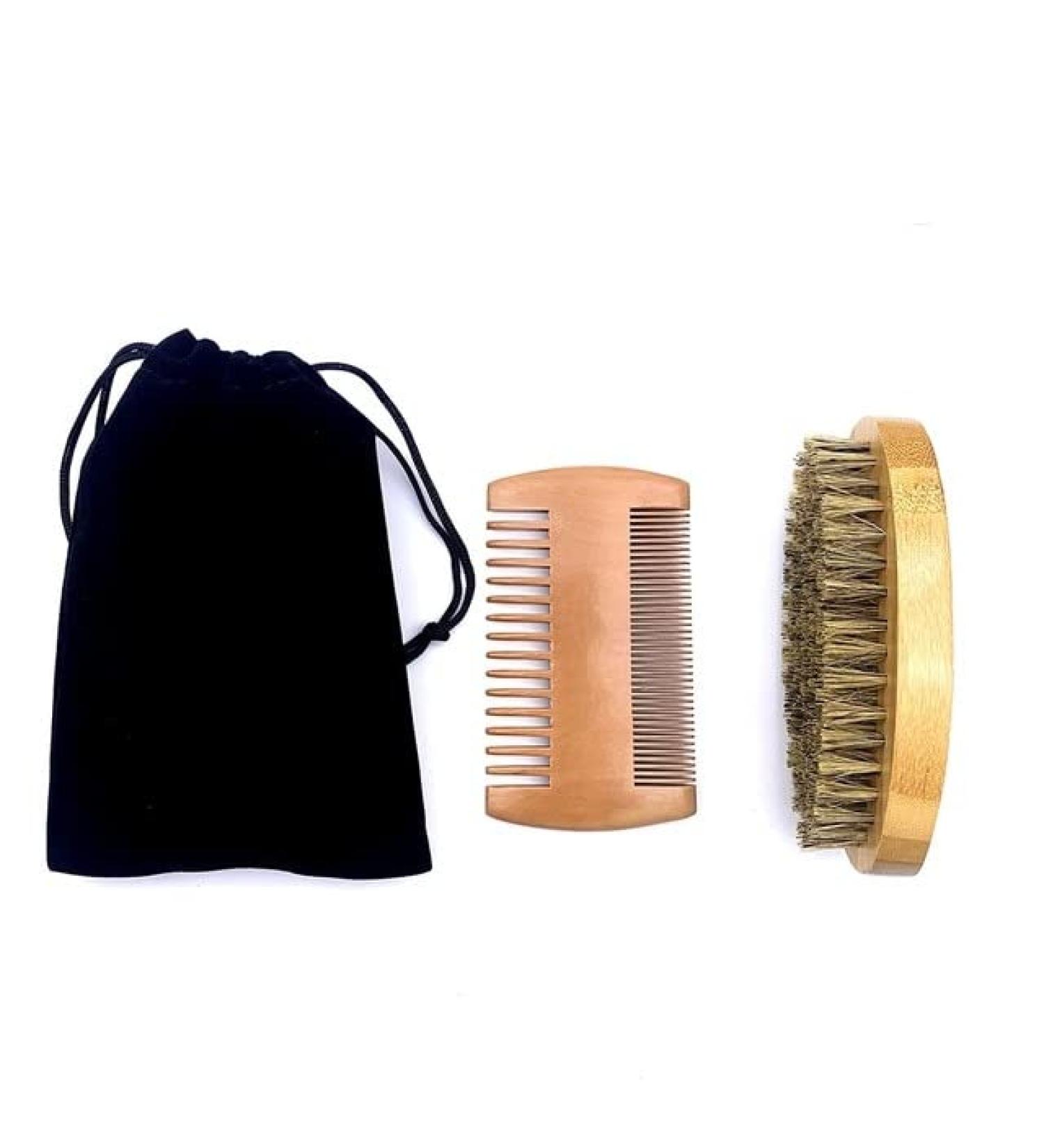 Buy Ailife Beard Brush - Natural Wild Boar Bristles & Bamboo Face Massage for Men | Perfect for Beards & Mustaches - International Shipping Available - Buy Online on GoSupps.com