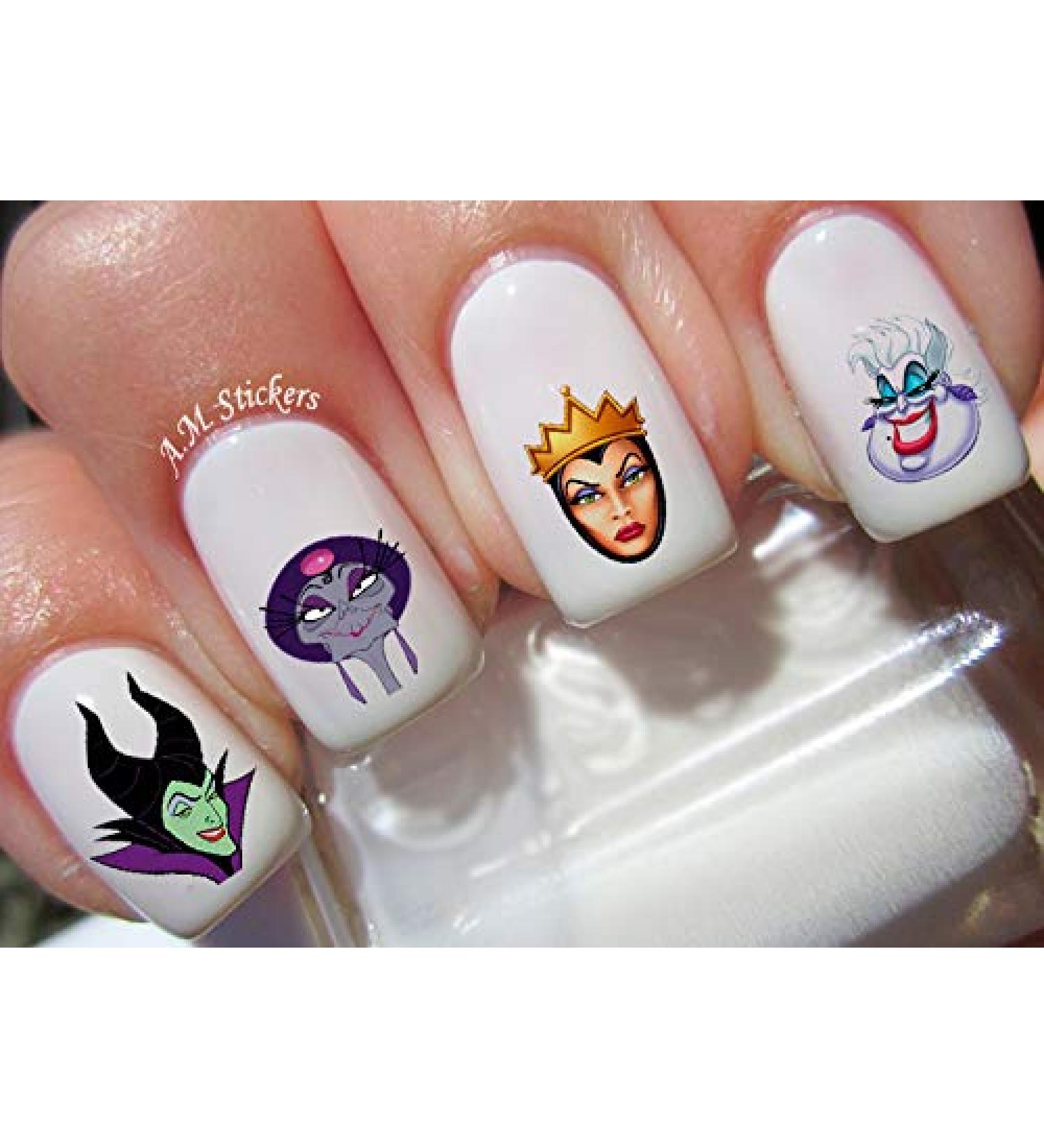 Disney Female Villains Water Nail Art Transfers Stickers Decals - Set of 51 | A1228 - Buy Online on GoSupps.com