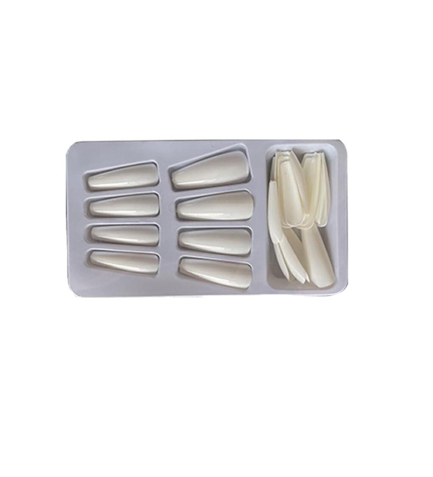 AUklOPVZZ 1 Set French Tip Press on Nails Coffin Fake Toe Tips Stick Full Cover Ballet Style Art Decals Beauty Tool Manicure Type 1 - Buy Online on GoSupps.com