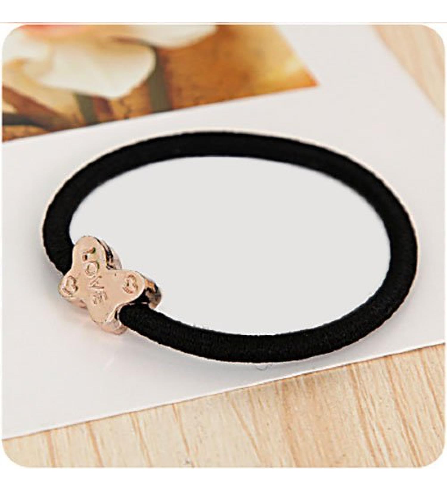 10x Black Hair Ties Bracelet Butterfly Hair Accessories Ponytail Holder Braid