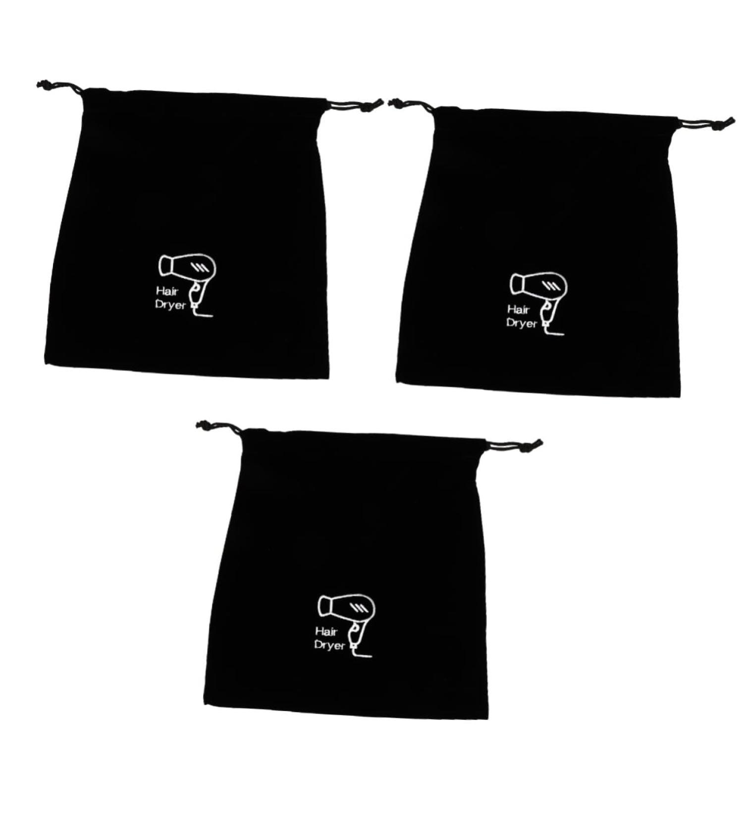 VINTORKY 3 Pcs Hair Dryer Storage Bag Hair Blower Drawstring Hair Dryer Bag Travel Cosmetics Bag Flannel - Buy Online on GoSupps.com