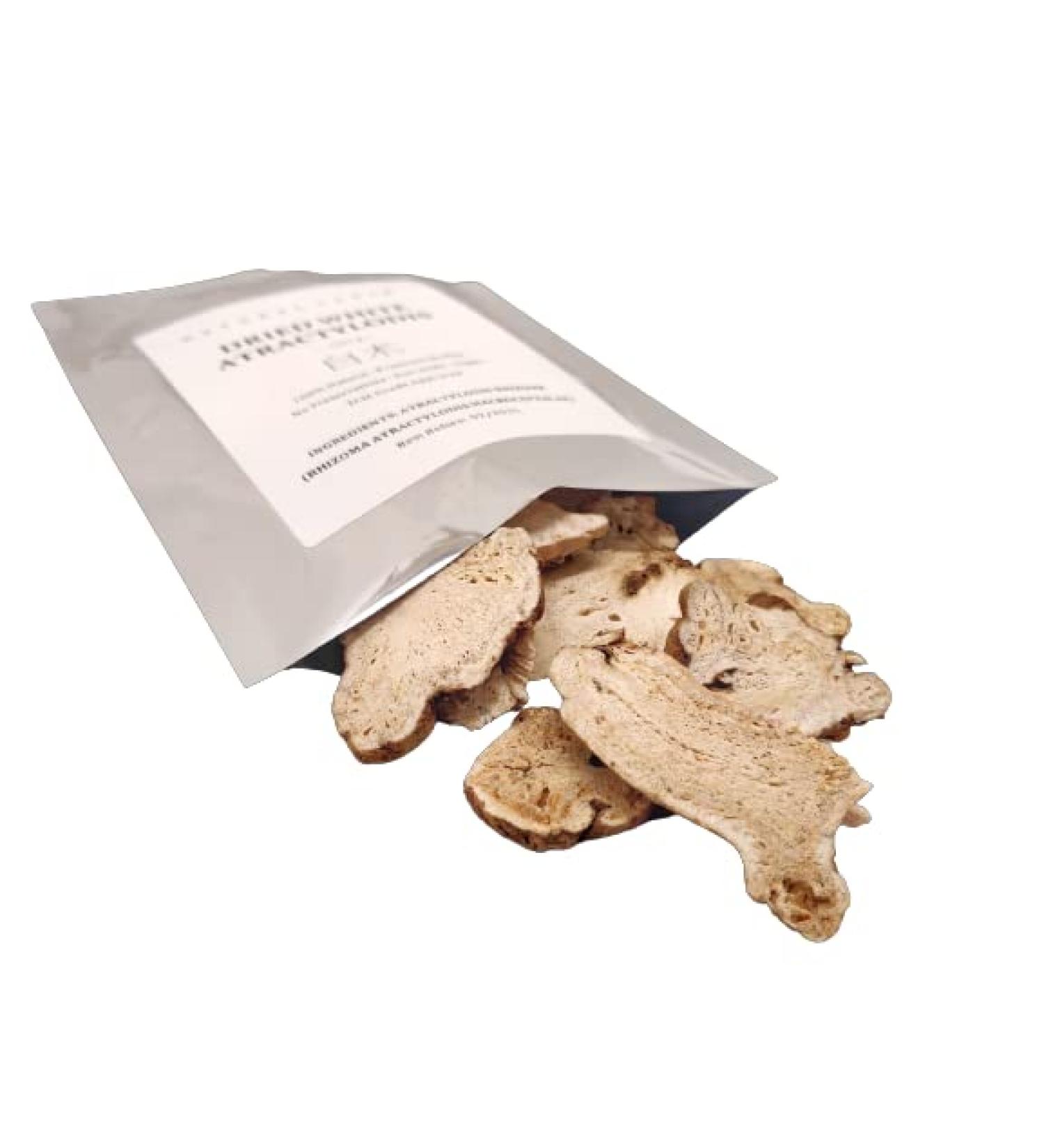 Dried White Atractylodis - 100 Grams - Rhizoma Atractylodis Macrocephalae - Bai Zhu - - Non GMO - Vegan - No Preservatives or Additives - 100% Natural - Buy Online on GoSupps.com