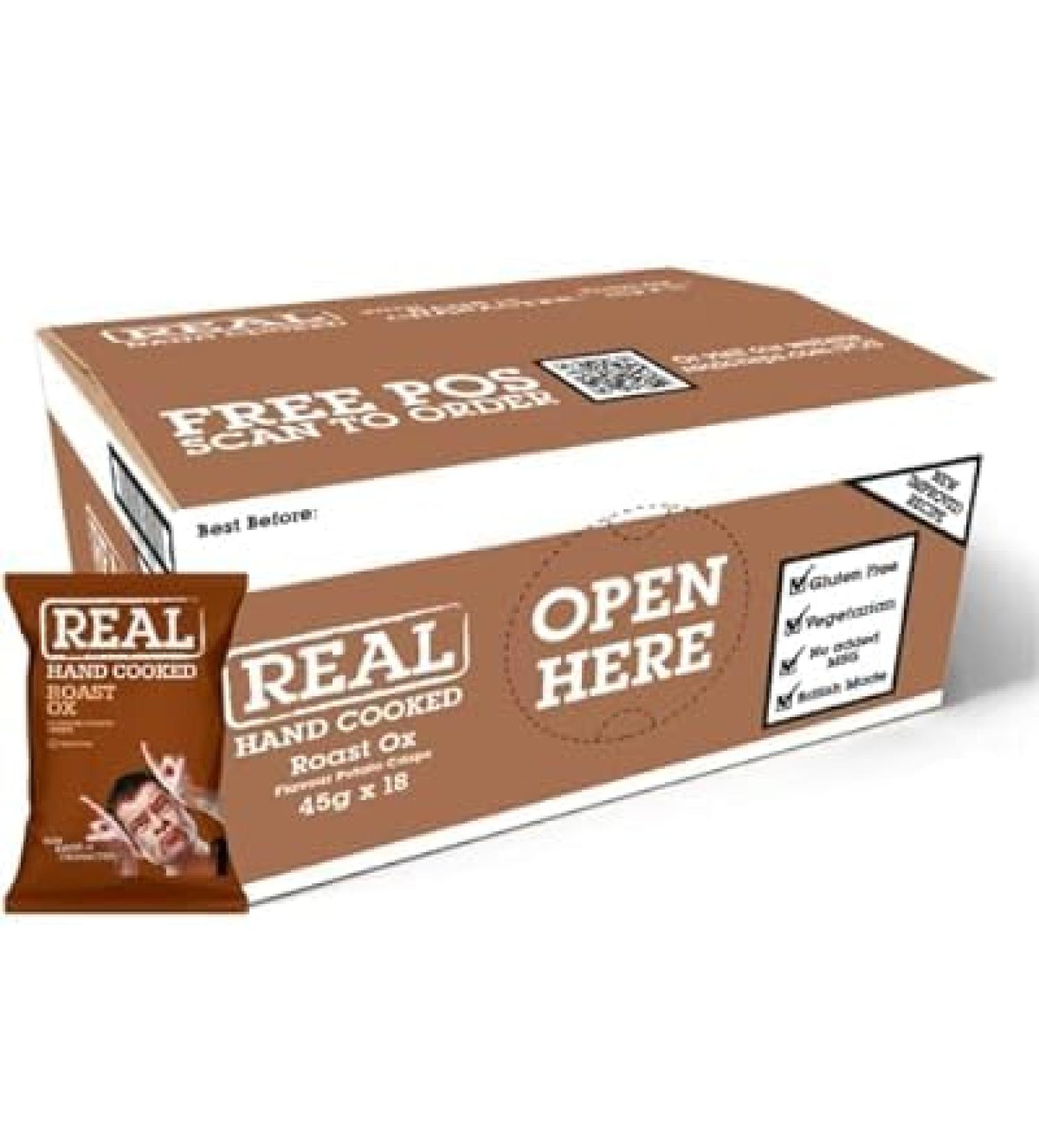 Gharana Swaad ka Khazaana Real Hand Cooked Roast Ox Crisps 35gm (Pack of 24) | Delicious Potato Chips | Hand Cooked Roast | Gluten Free | No Artificial Additives 35.00 g (Pack of 24) - Buy Online on GoSupps.com