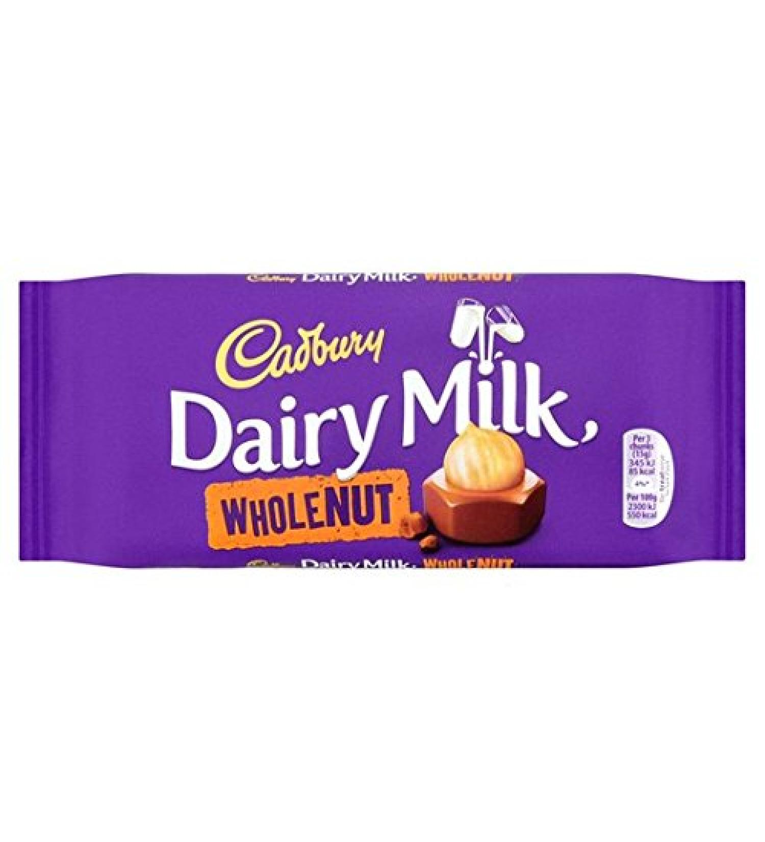 Cadbury Cadbury Whole Nut Dairy Milk 120g