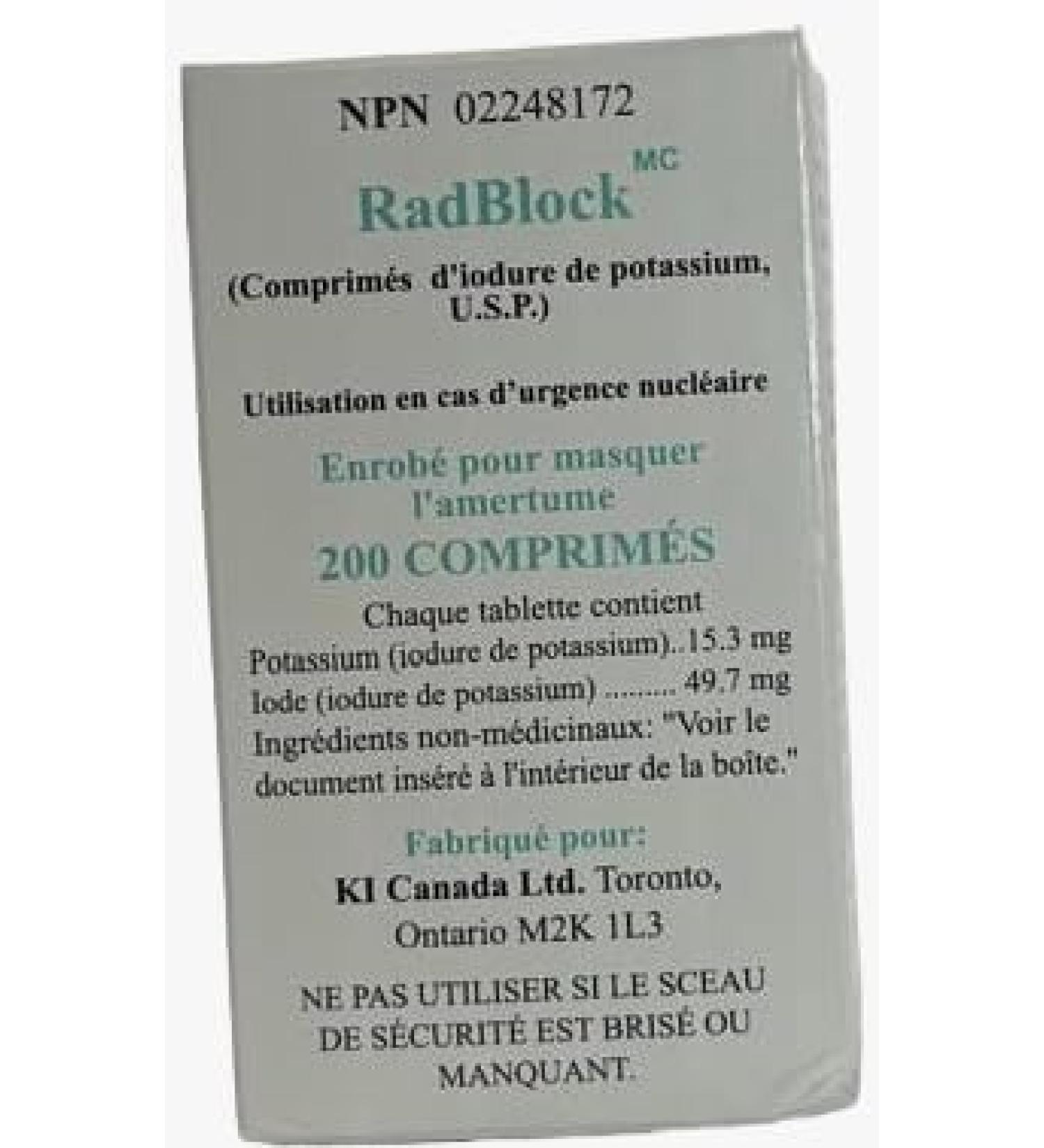 RadBlock 200 Coated Scored Potassium Iodide Tablets - Buy Online on GoSupps.com