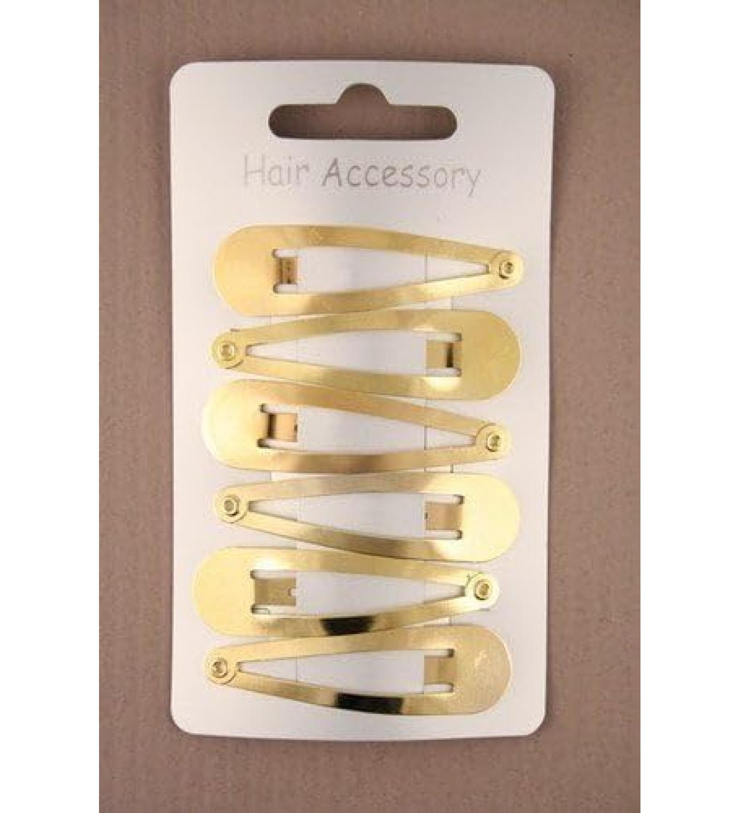 Arranview Jewellery 6 metallic gold hair clips slides snaps sleepies bendies