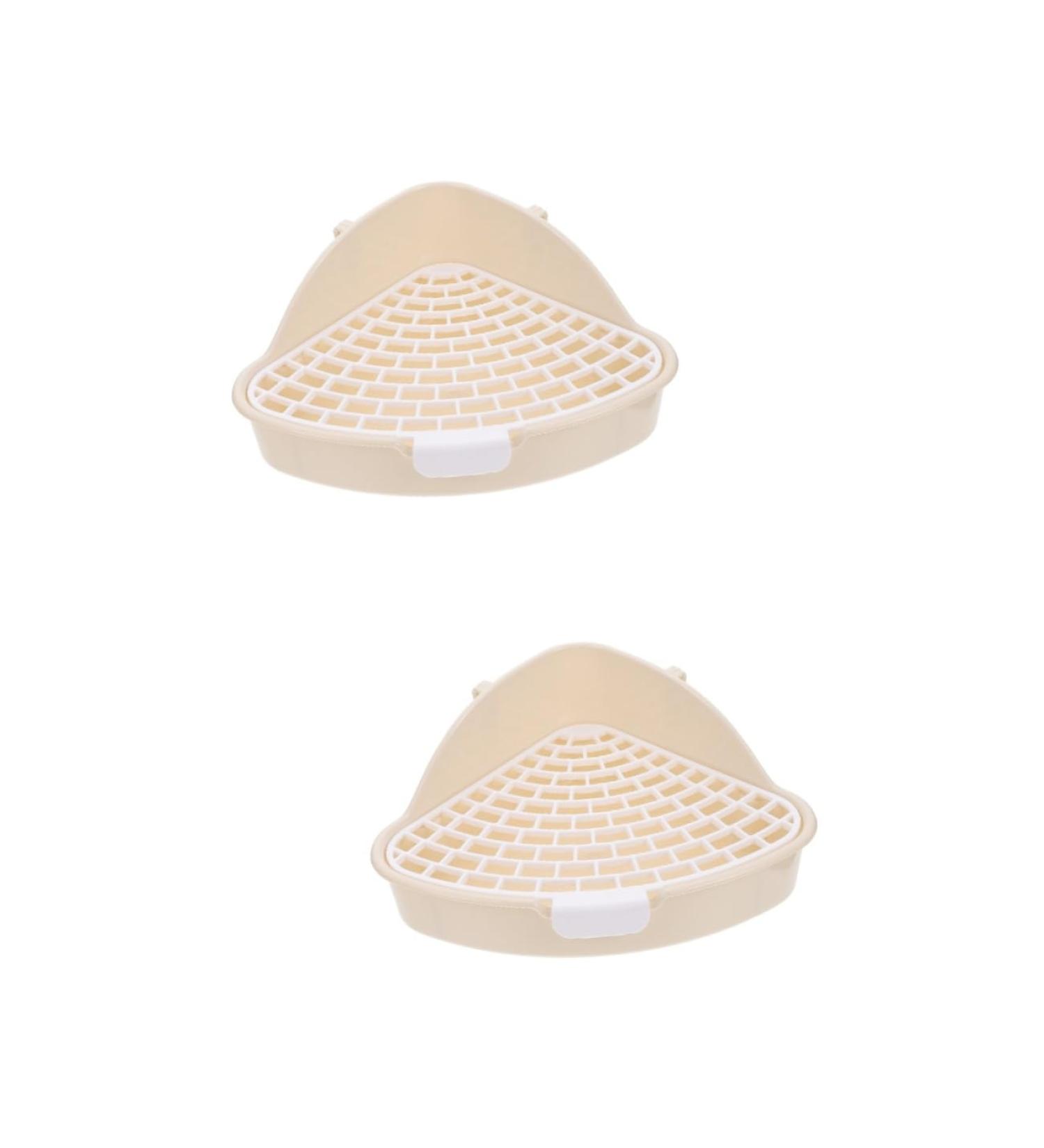 HANABASS 2pcs Box Rabbit Toilet Critter Litter Hamster Triangle Toilet Hamster Bedding Cage Pee Plastic White 25X19X10CMx2pcs Whitex2pcs - Buy Online on GoSupps.com