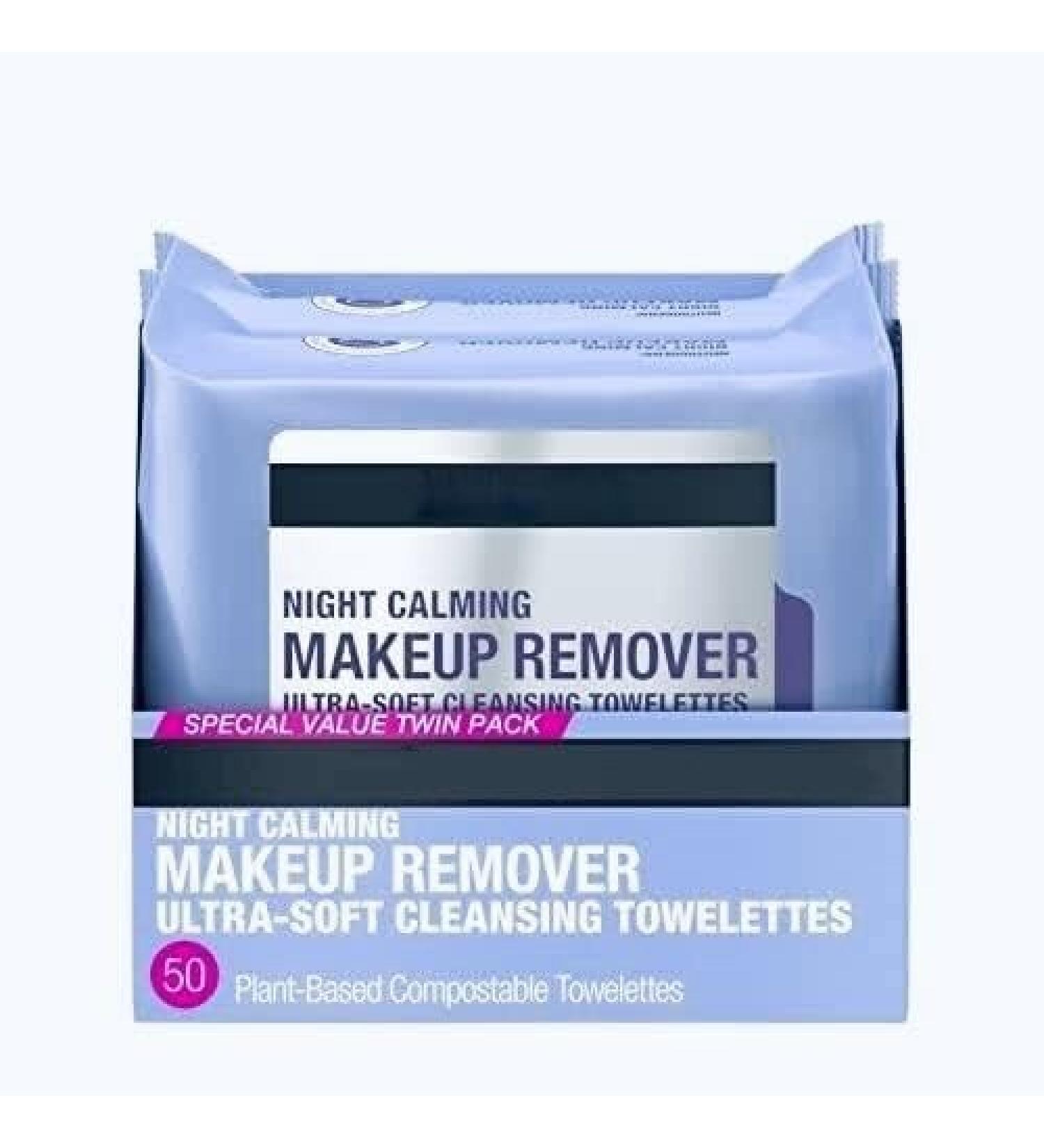 Buy Makeup Remover Towelettes - Night Calming Cleansing 25ct (5pk) | Gentle & Effective Cleansing for All Skin Types - Buy Online on GoSupps.com