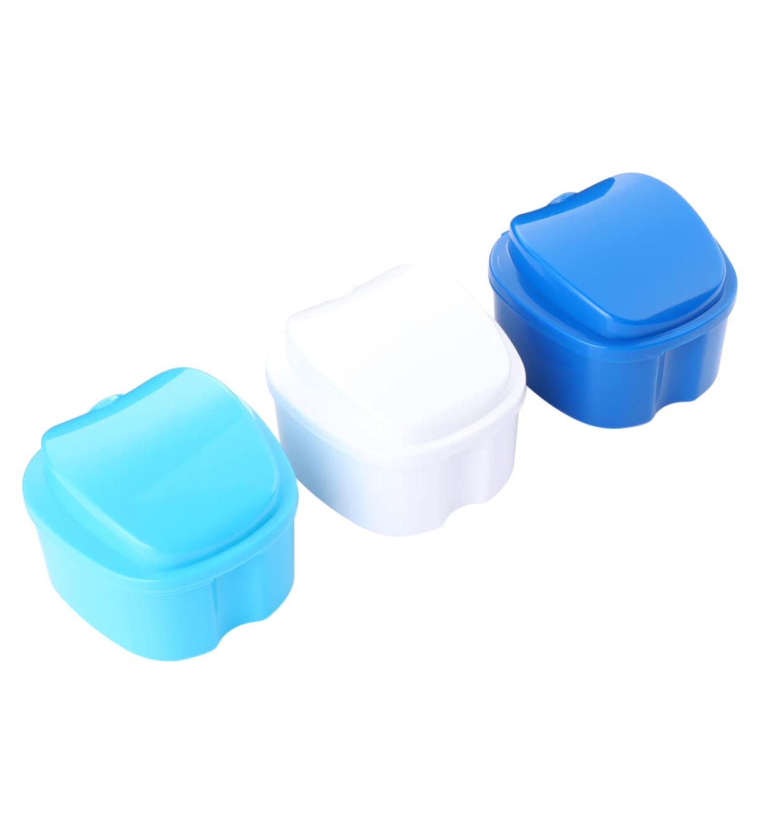 Lurrose 3 Series Press Box - Travel Case for Denture Prostheses Retainer & Wrong Teeth Holder - 10x9x7cm Blue - Buy Online on GoSupps.com