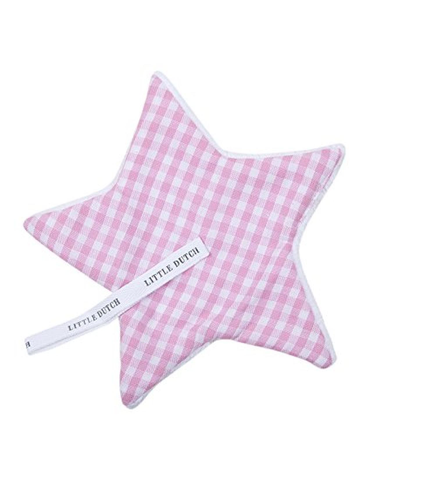 Little Dutch 3910 Pacifier cloth pink small checked